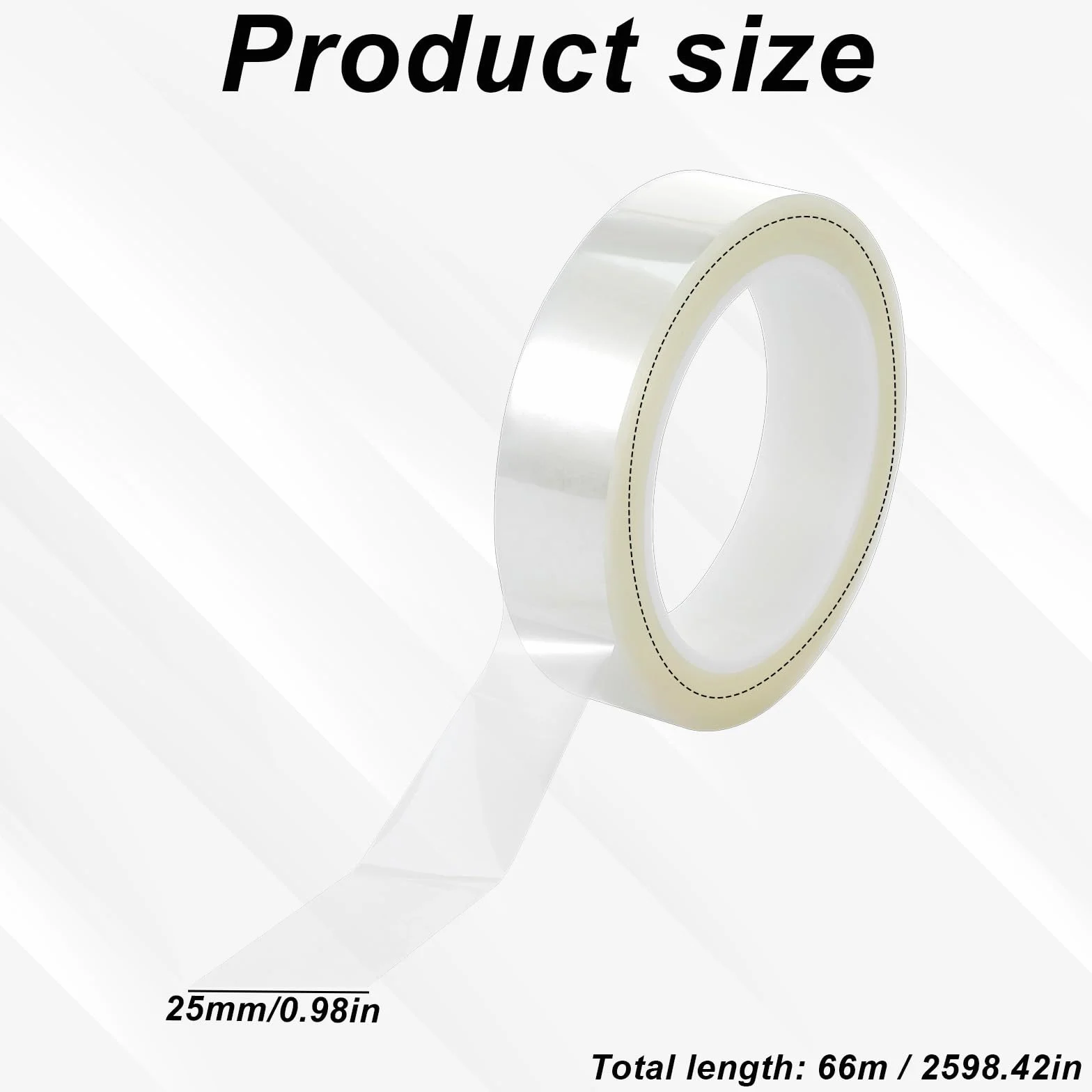 66 m x 25 mm przezroczysta taśma do naprawy książek, taśma naprawcza, przezroczysta taśma do owijania książek, materiałów bibliotecznych, do naprawy introligatorów, do naprawy