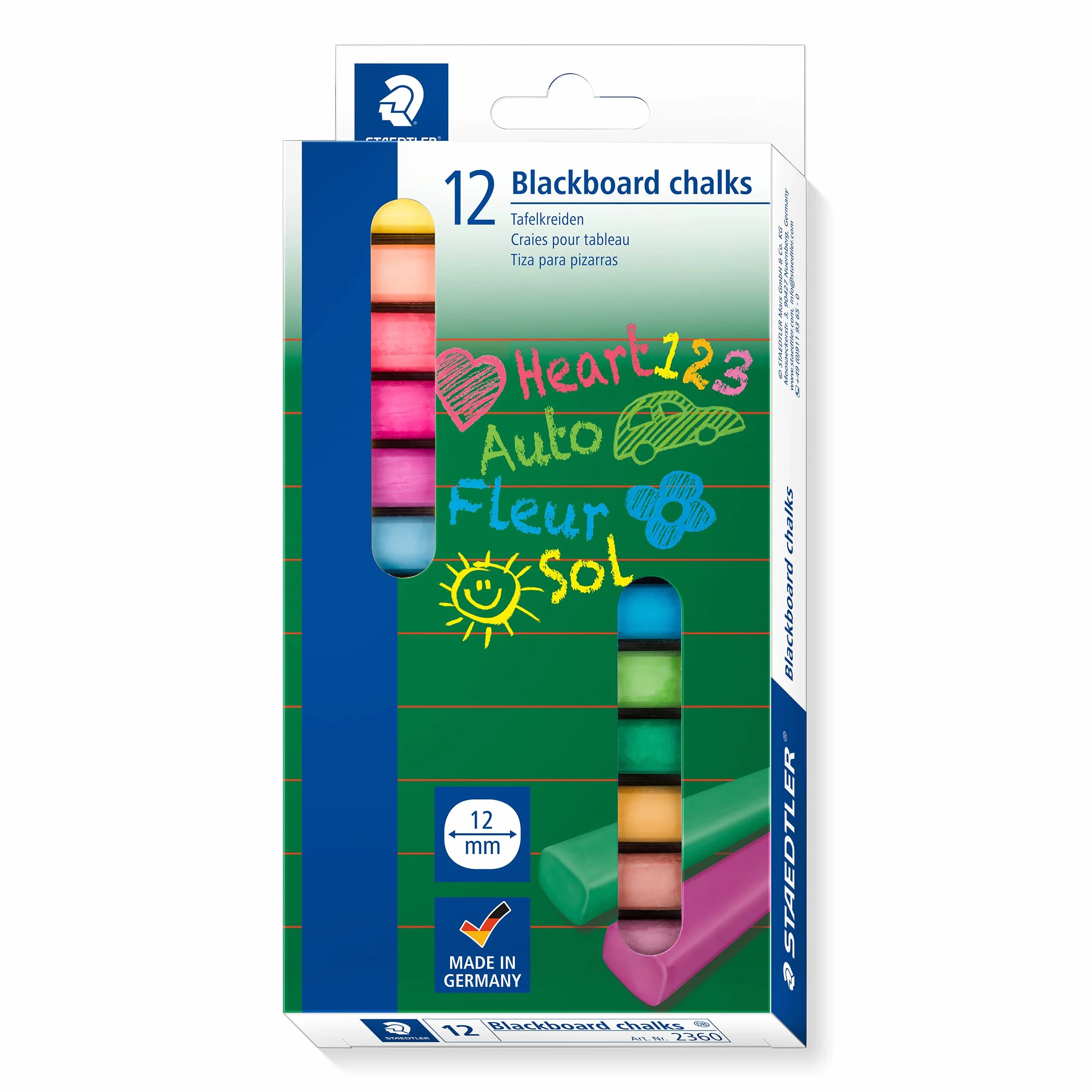 Staedtler 2360 ST Kreda Tablicowa, Wielokolorowy, 12 sztuk