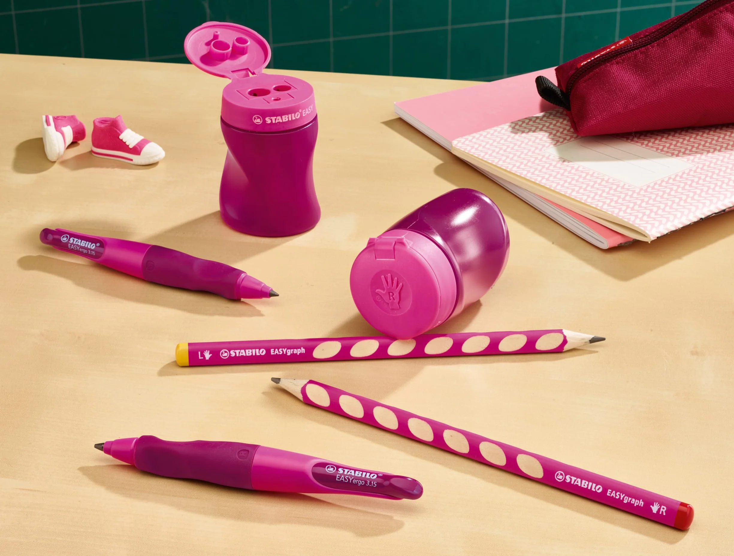 Temperówka - STABILO EASYsharpener dla leworęcznych kolor różowy