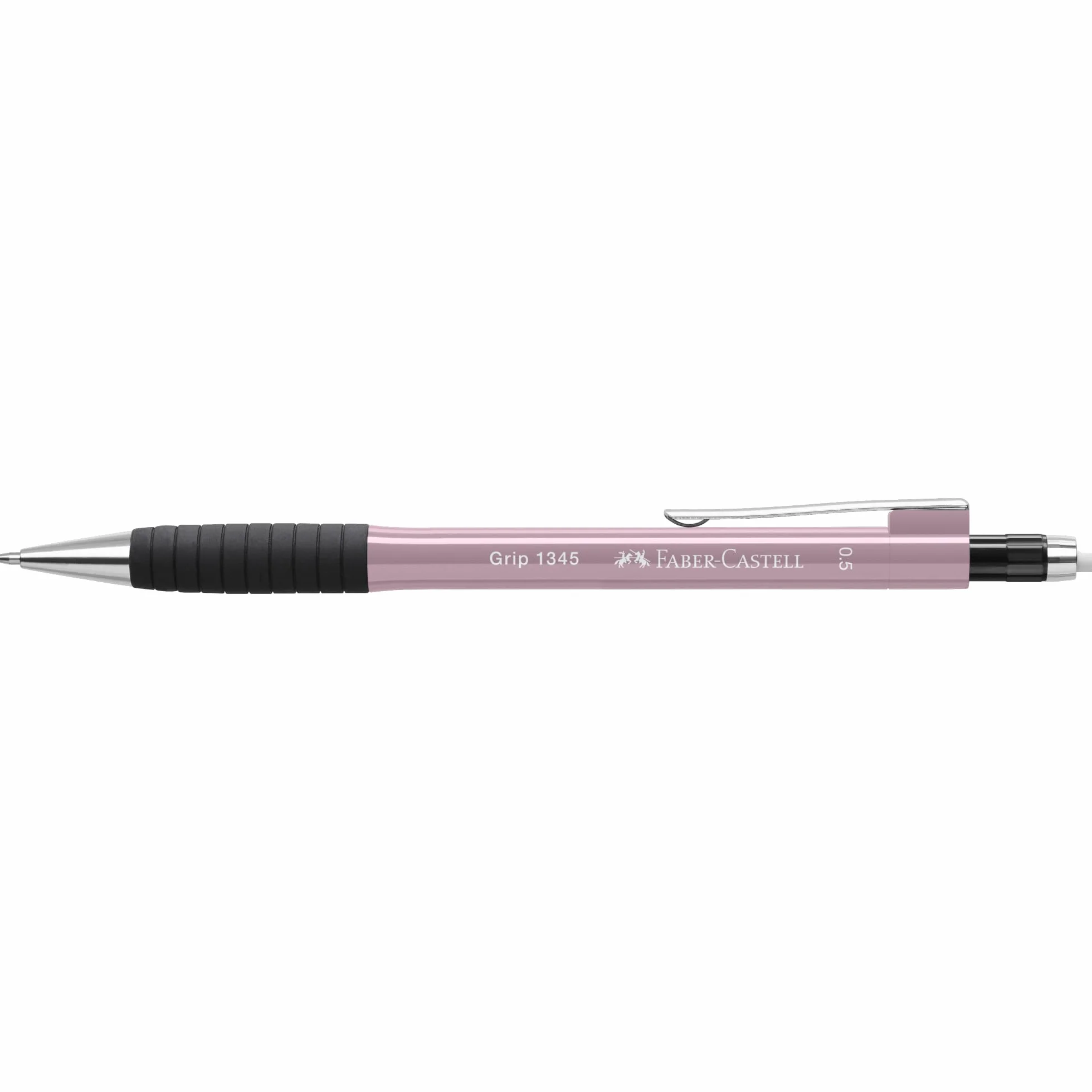 FABER-CASTELL 134527 – ołówek automatyczny GRIP 1345 rose shadows, twardość B, grubość wkładu 0,5 mm, z wbudowaną gumką, 1 sztuka