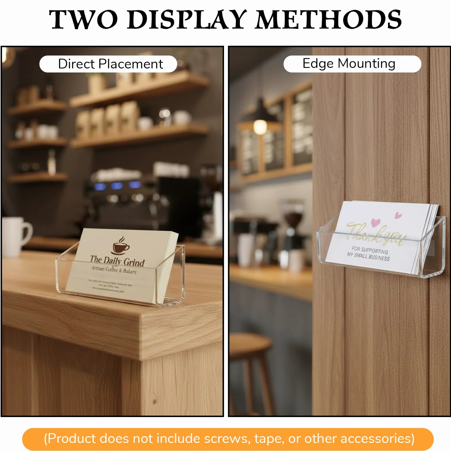 2 szt. etui na wizytówki, przezroczysty organizer na wizytówki, pionowy stojak na karty, wyświetlacz do przechowywania wielu naklejek, pasuje do 40-60 wizytówek