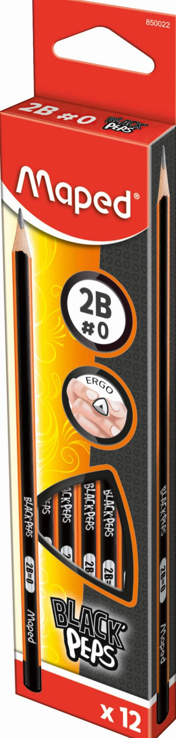 Maped 2B Black'Peps ołówek grafitowy (12 sztuk)