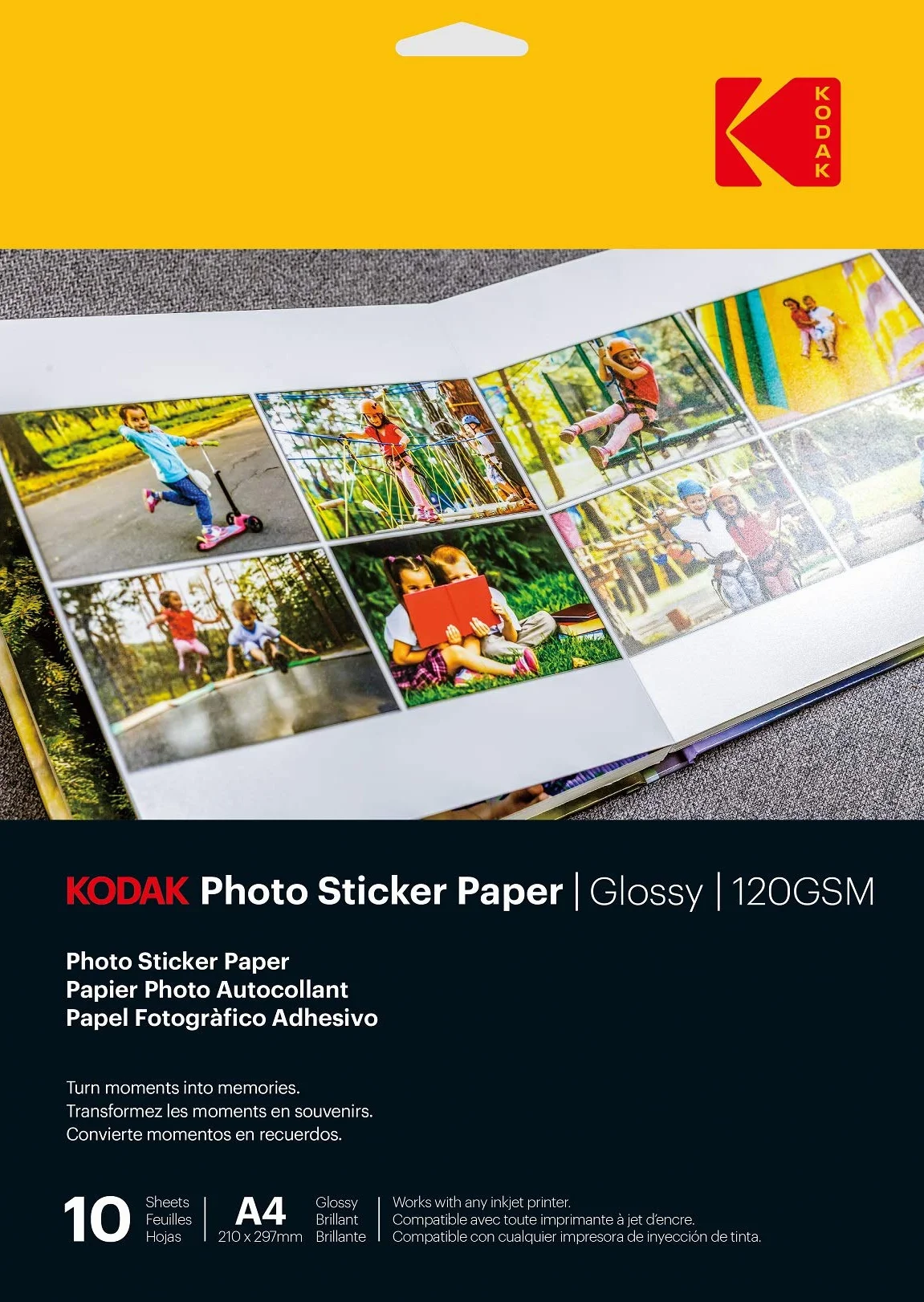 KODAK Naklejka fotograficzna Papier A6 X20 | Błyszczyk 120gsm - - 8,5"x11"