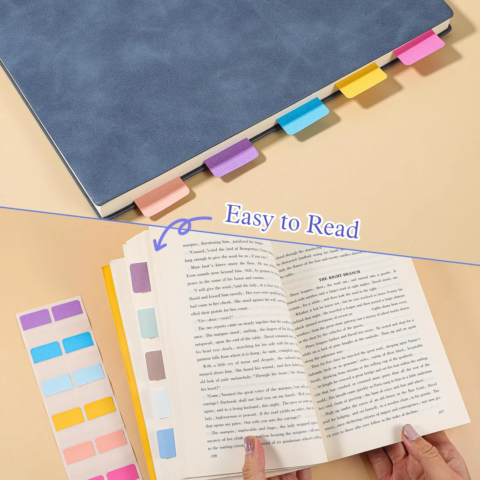 360 szt. kolorowych samoprzylepnych zakładek indeksowych, zakładek do książek, zmiana położenia, znaczniki stron do notebooków, przezroczyste, do zapisywania notatników, segregacji, rozmiar M
