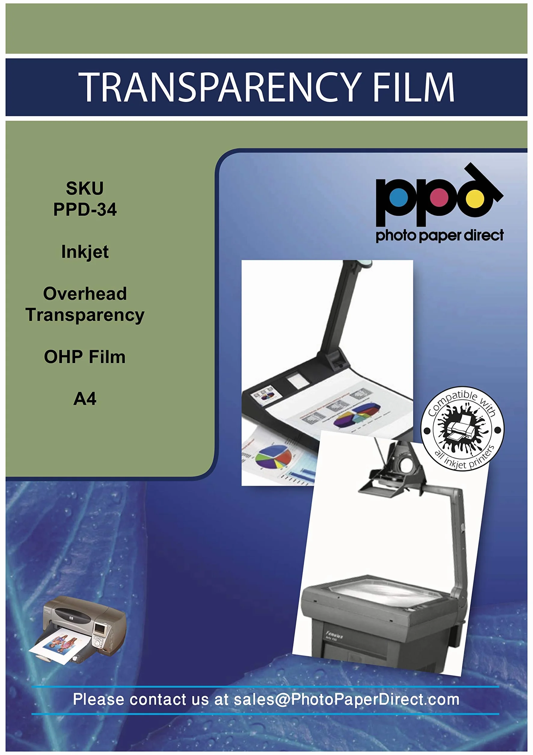 PPD Folie Przezroczyste A4 do Drukarek Atramentowych 5 szt. PPD-34-5