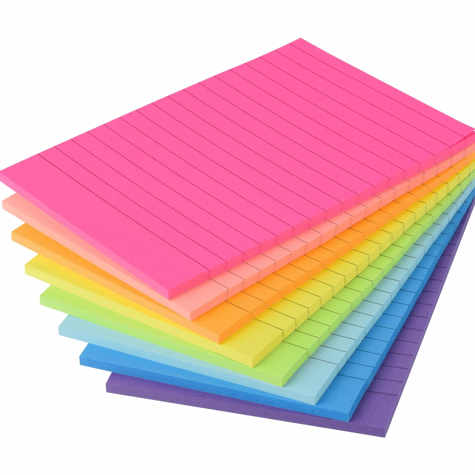 ZCZN Karteczki samoprzylepne 8 bloków x 40 kartek, 100 x 150 mm w 8 neonowych kolorach