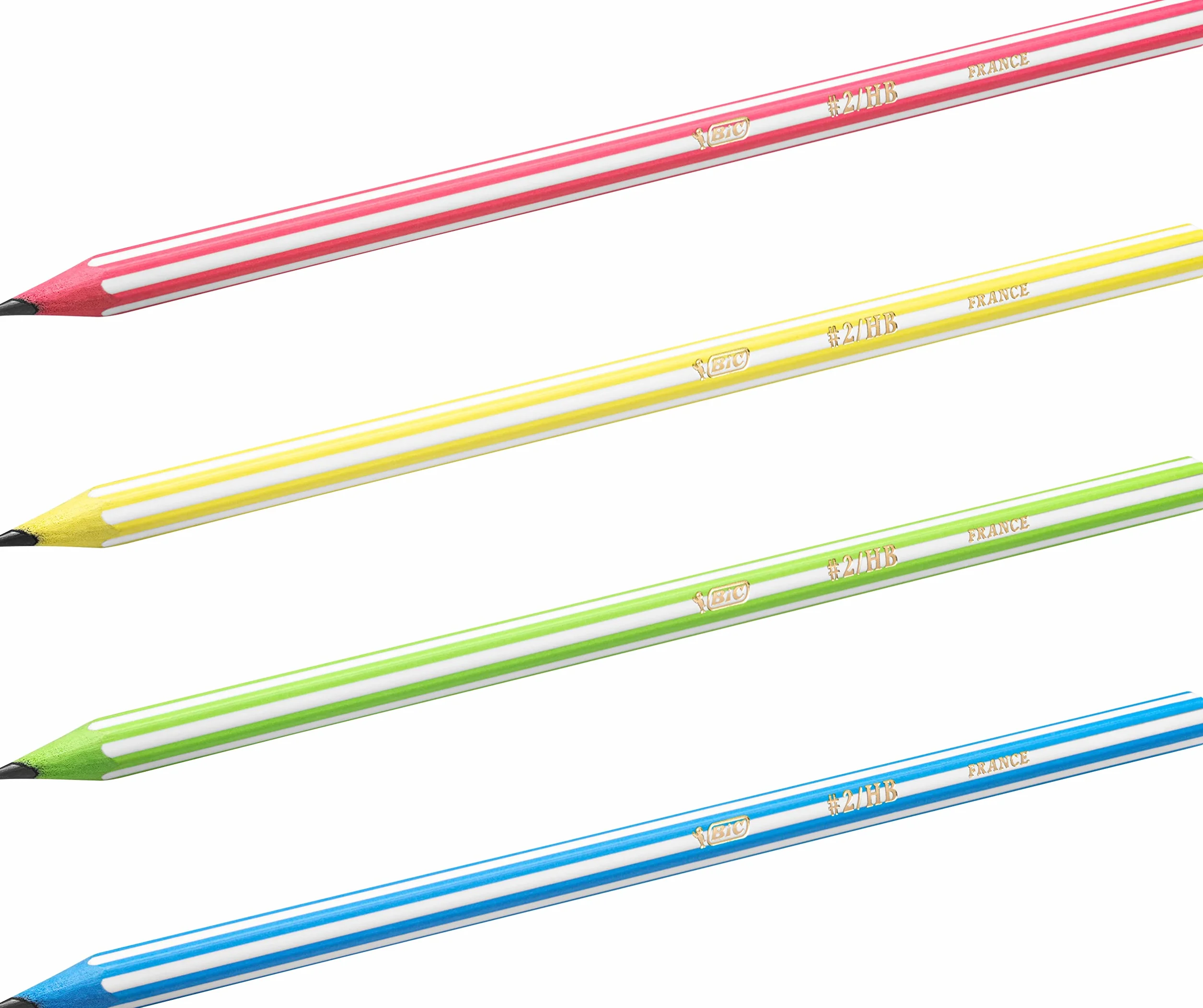 BIC Evolution Stripes ołówek HB – różne kolory obudowy, opakowanie 12 szt.