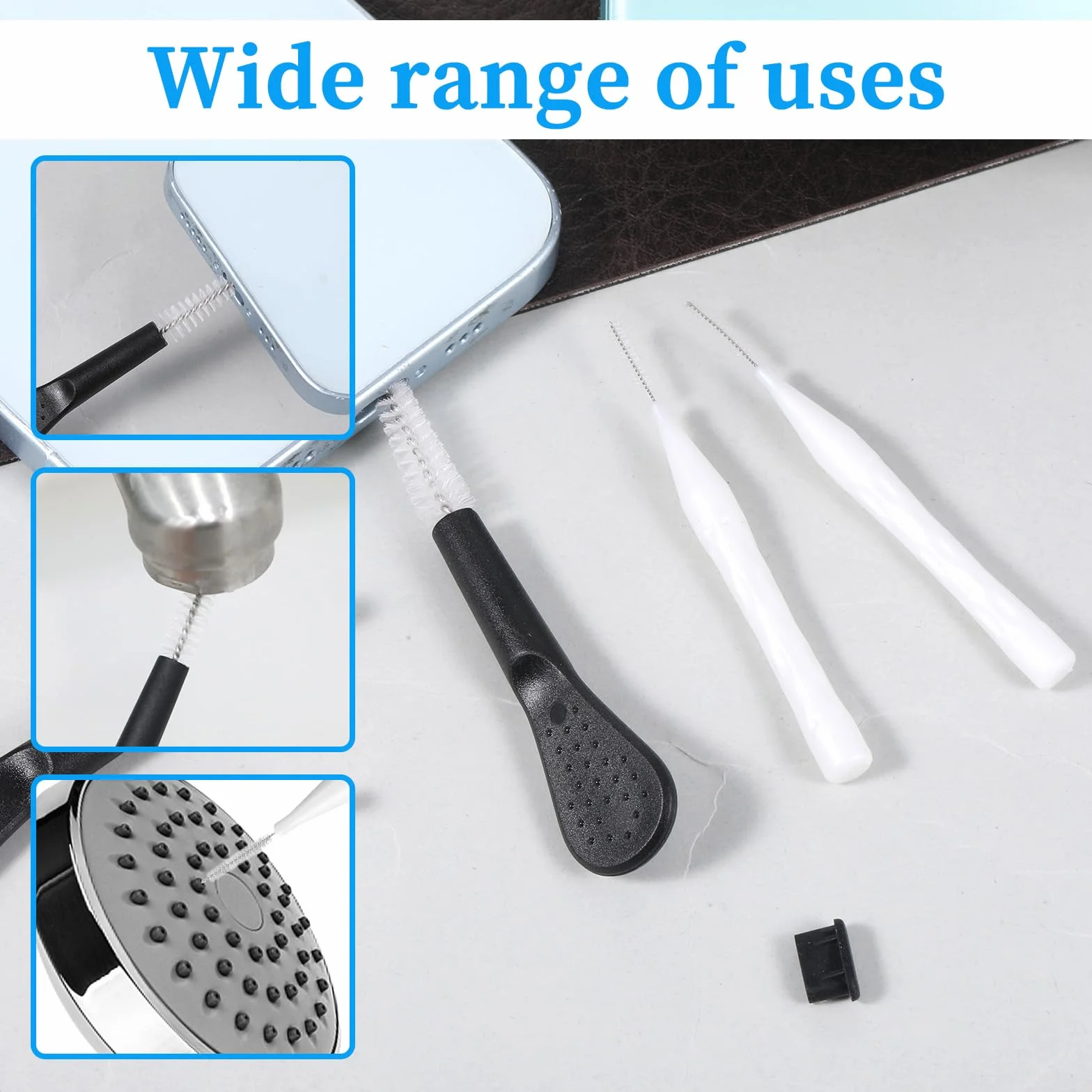 Zestaw 16 szt. szczotek do czyszczenia USB C do telefonu, głośnika, słuchawek, laptopa (biały)