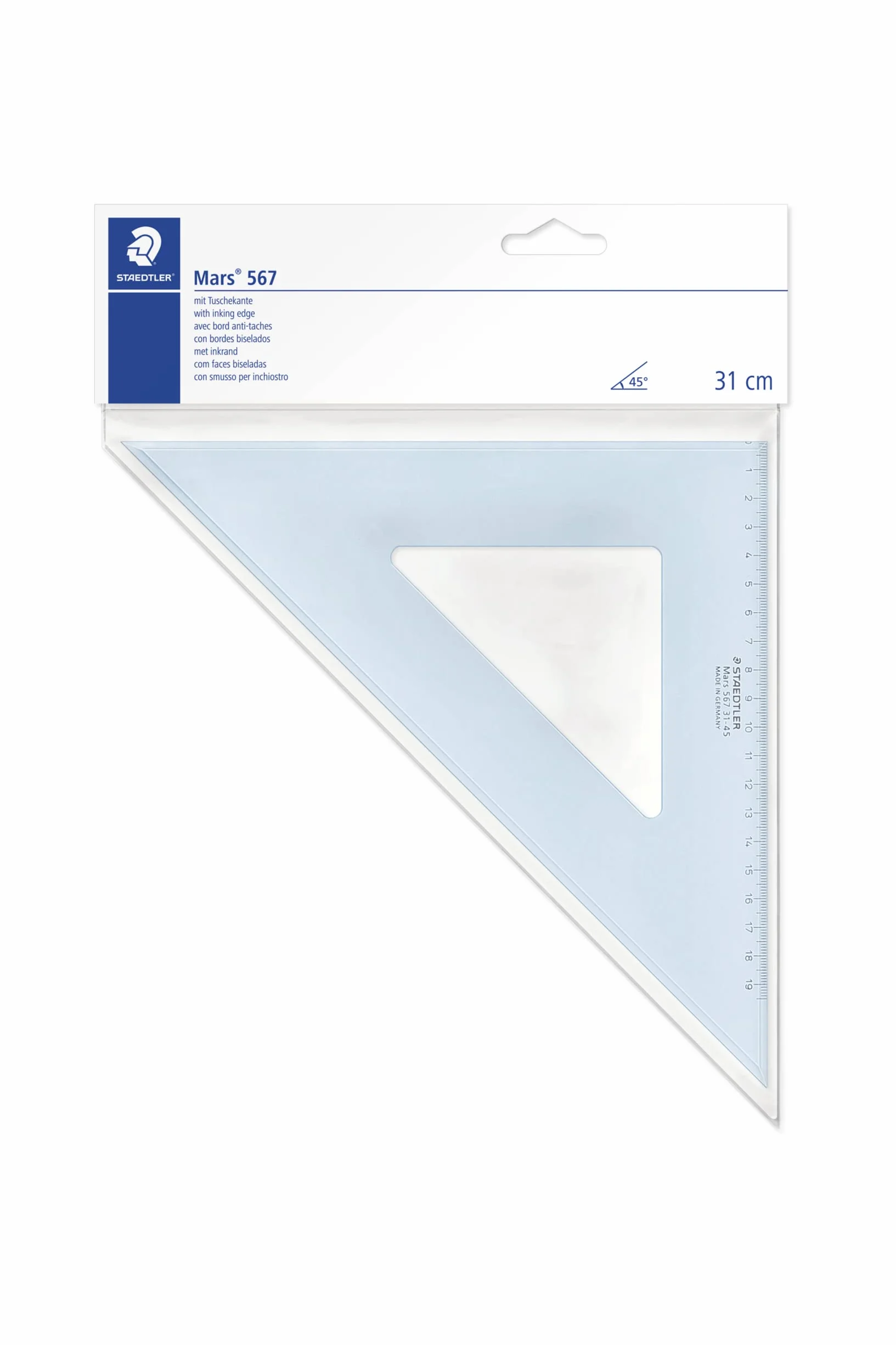 Staedtler Mars 567 31-45 zestaw kwadratowy 32 cm 45/45 stopni niebieski