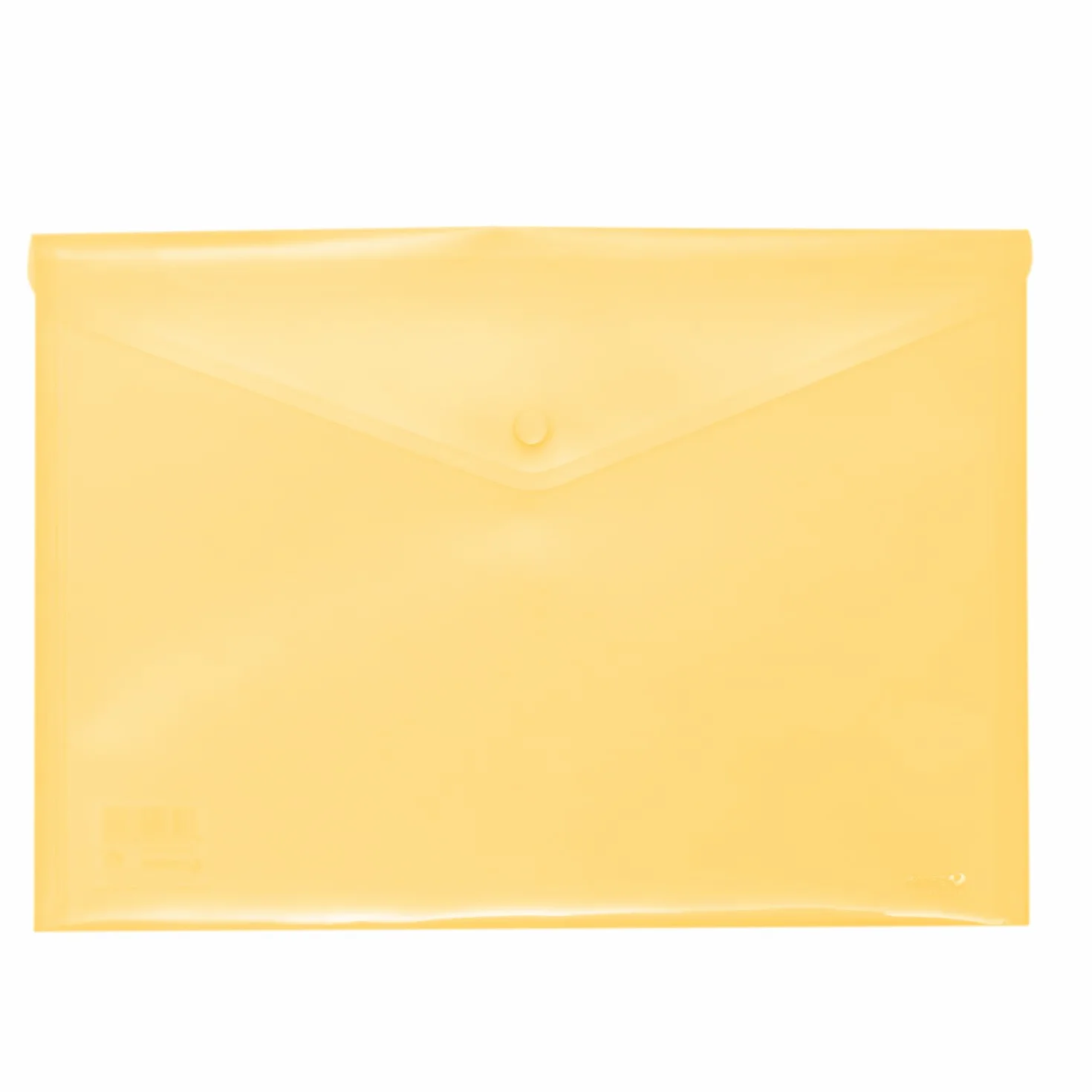 Grafople | Plastikowa koperta z zapięciem na zatrzask, ekoplasty | Rozmiar Folio | Kolor żółty miękki przezroczysty | 33,4 x 23,5 cm | Idealny do dokumentów szkolnych, domowych i biurowych A4 i Folio