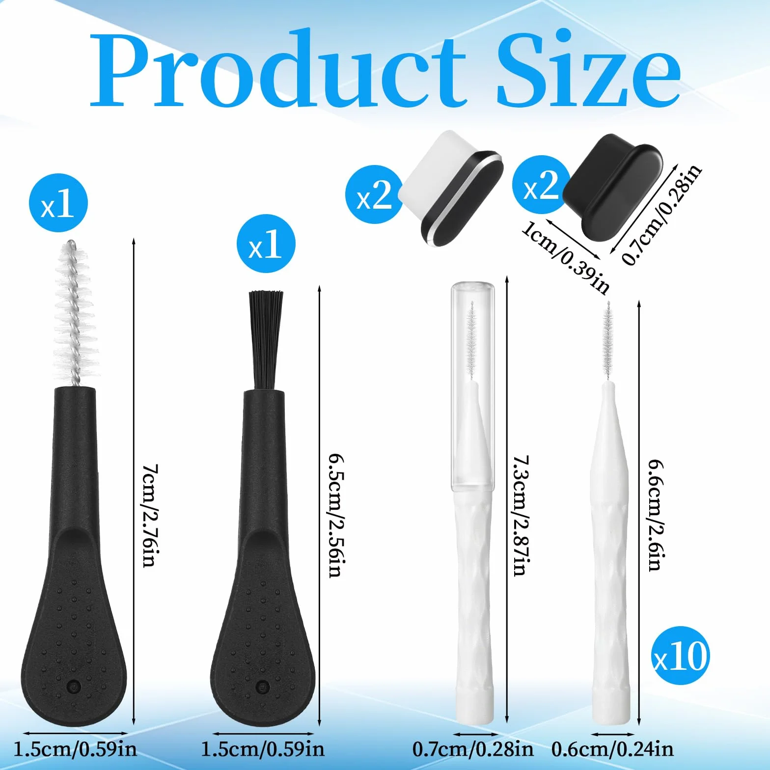 Zestaw 16 szt. szczotek do czyszczenia USB C do telefonu, głośnika, słuchawek, laptopa (biały)