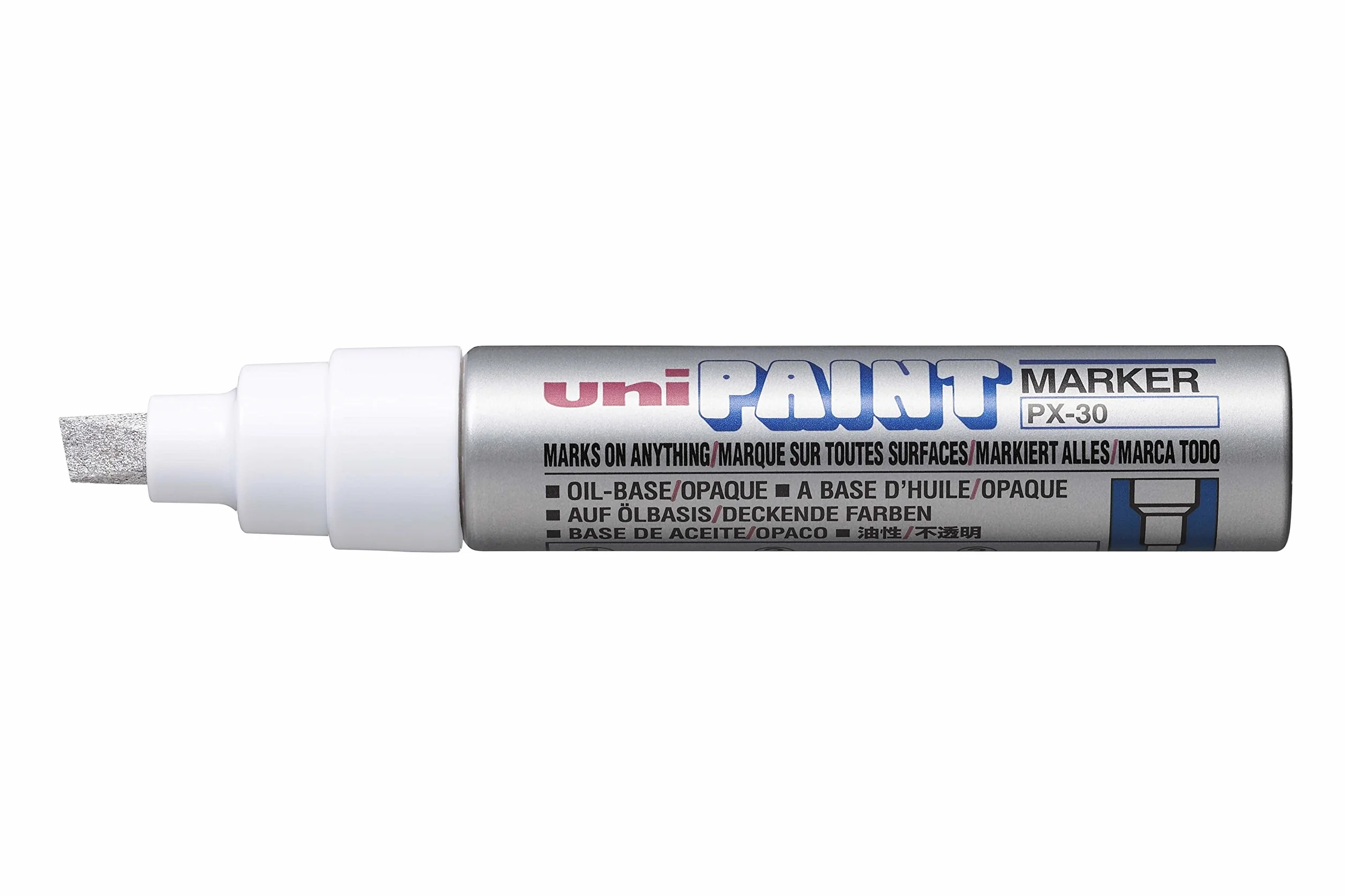 Uni-Ball 182213 - Marker Paint PX-30 z końcówką klinową, srebrny