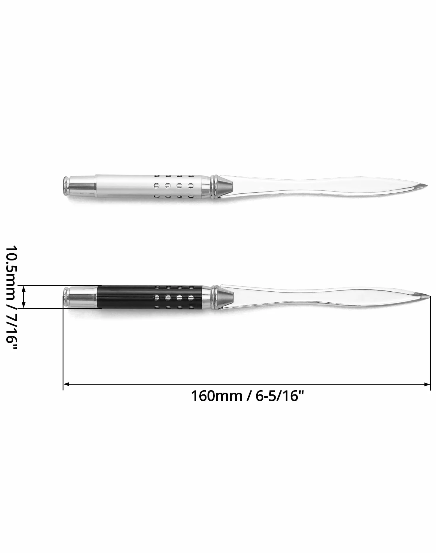 QWORK Miecz do otwierania listów 16cm srebrny czarny