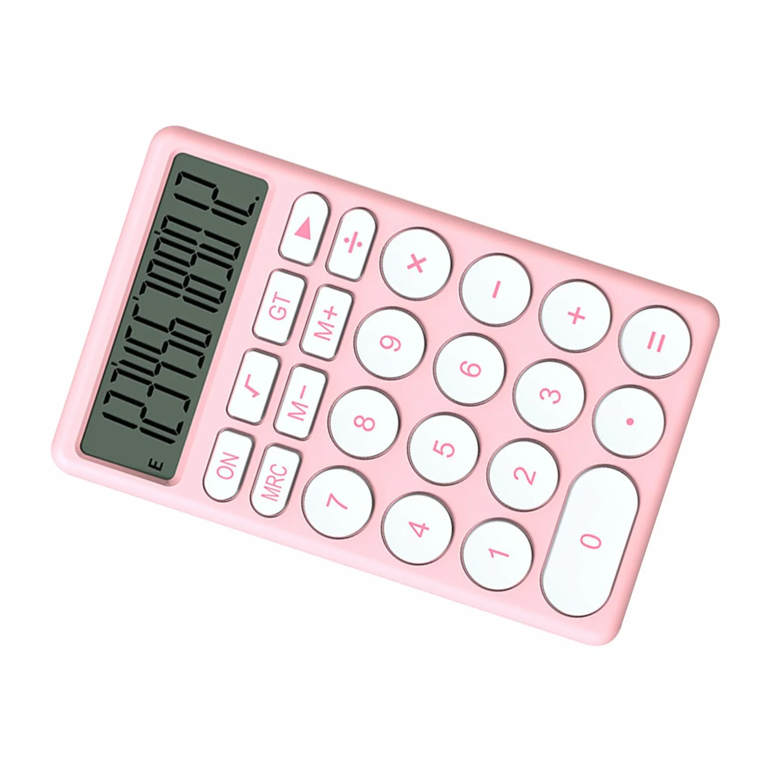 Luqeeg Mały Kalkulator Rozmiar Kieszonkowy, Ręczny Wielofunkcyjny Elektroniczny Kalkulator Kreskówek z Dużym Ekranem do Biura, Szkoły, Domu, Biznesu (PINK)