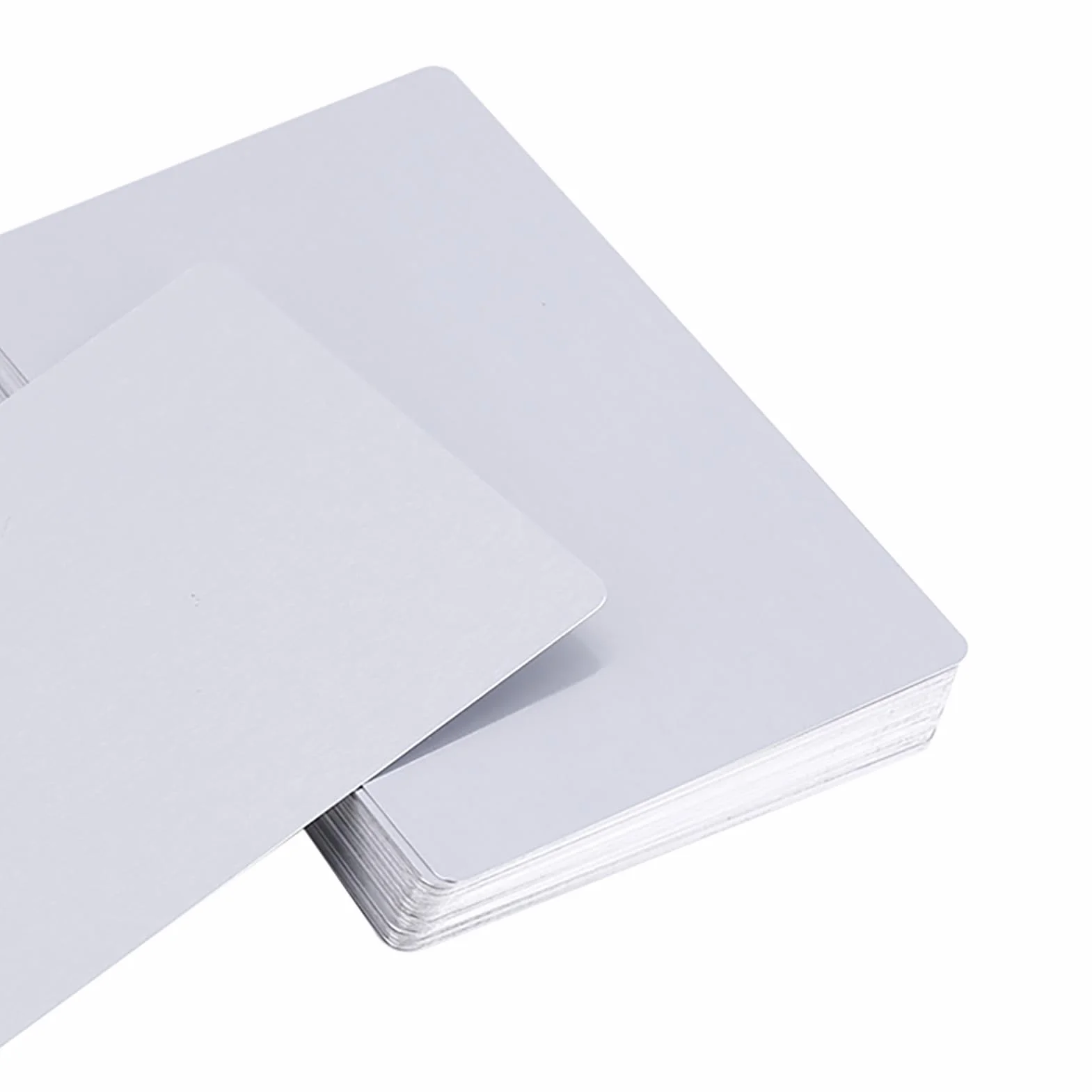 Fdit Metaliczne wizytówki, 50 sztuk grawerowanych kartek z nazwiskiem, zestaw kart ze stopu aluminium na spotkania biznesowe, Silver