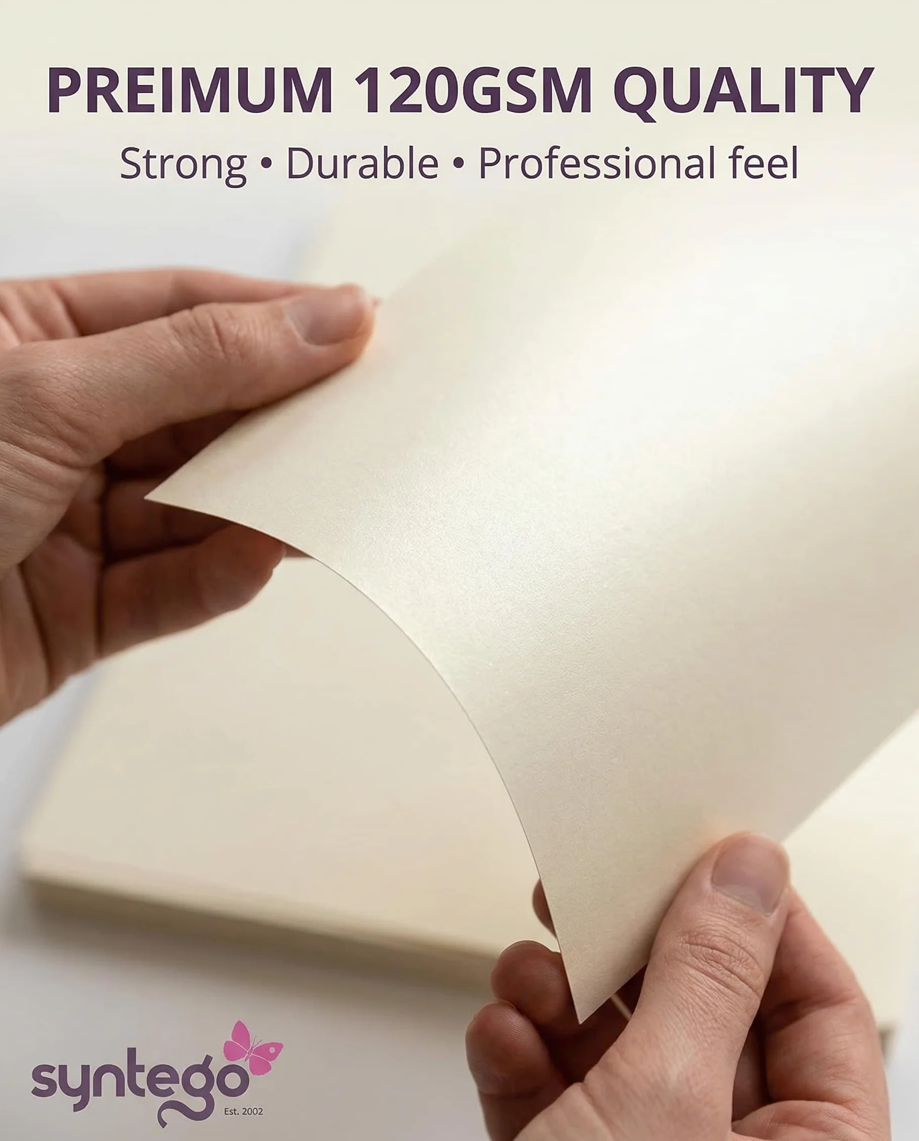 Syntego Dwustronny papier perłowy A4 o gramaturze 120 g/m² nadaje się do drukarek atramentowych i laserowych 10 (złoty, biały)