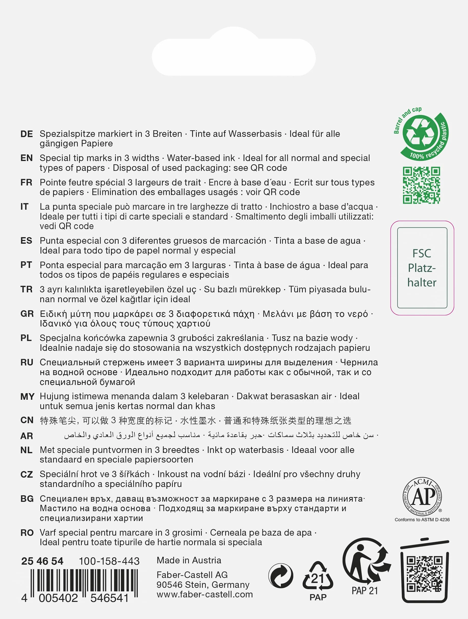 Faber-Castell 254654 - Zestaw 4 zakreślaczy Textliner 1546 - odcienie pastelowe