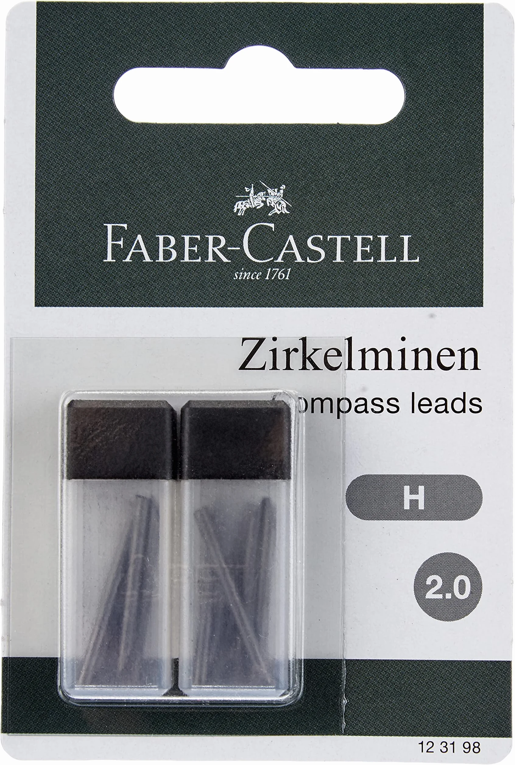 FABER-CASTELL wkłady do cyrkla 2 mm twardość H 12 sztuk