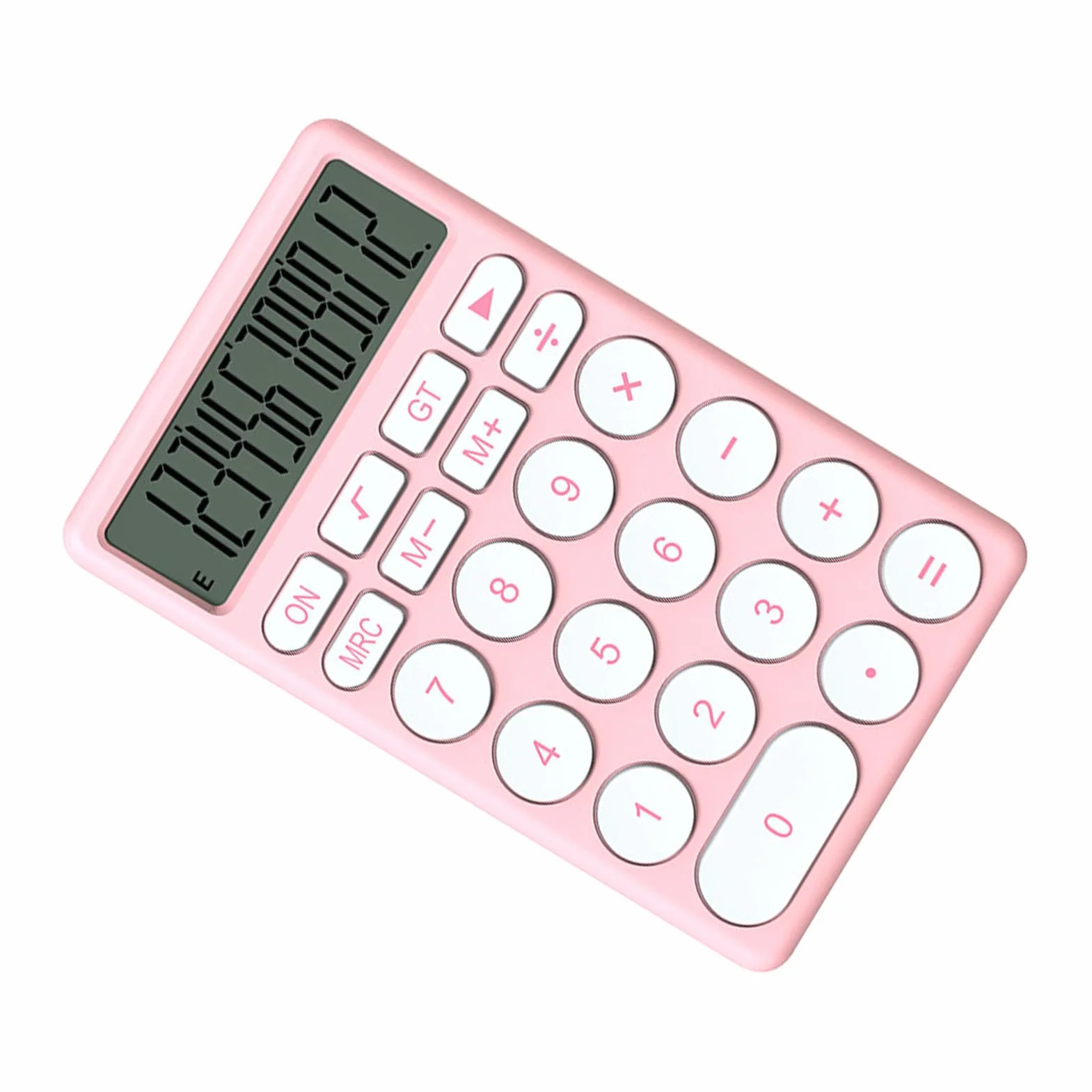 Luqeeg Mały Kalkulator Rozmiar Kieszonkowy, Ręczny Wielofunkcyjny Elektroniczny Kalkulator Kreskówek z Dużym Ekranem do Biura, Szkoły, Domu, Biznesu (PINK)