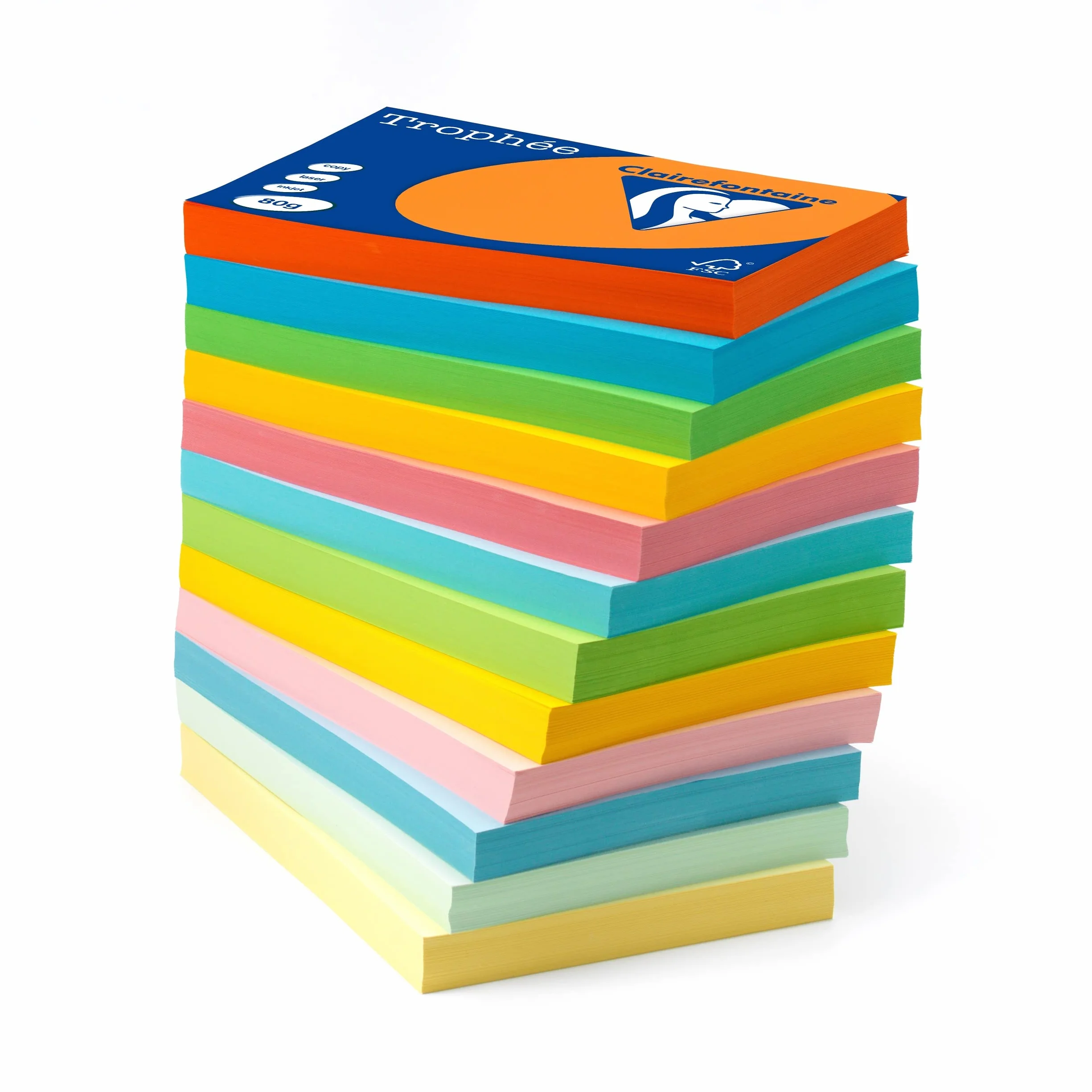 Clairefontaine 4104C Trophée PPP papier do drukarek, do wszystkich drukarek laserowych, kopiarek i drukarek atramentowych, DIN A4 (21 x 29,7 cm), 80 g, 1 ryza z 100 arkuszami, kość słoniowa
