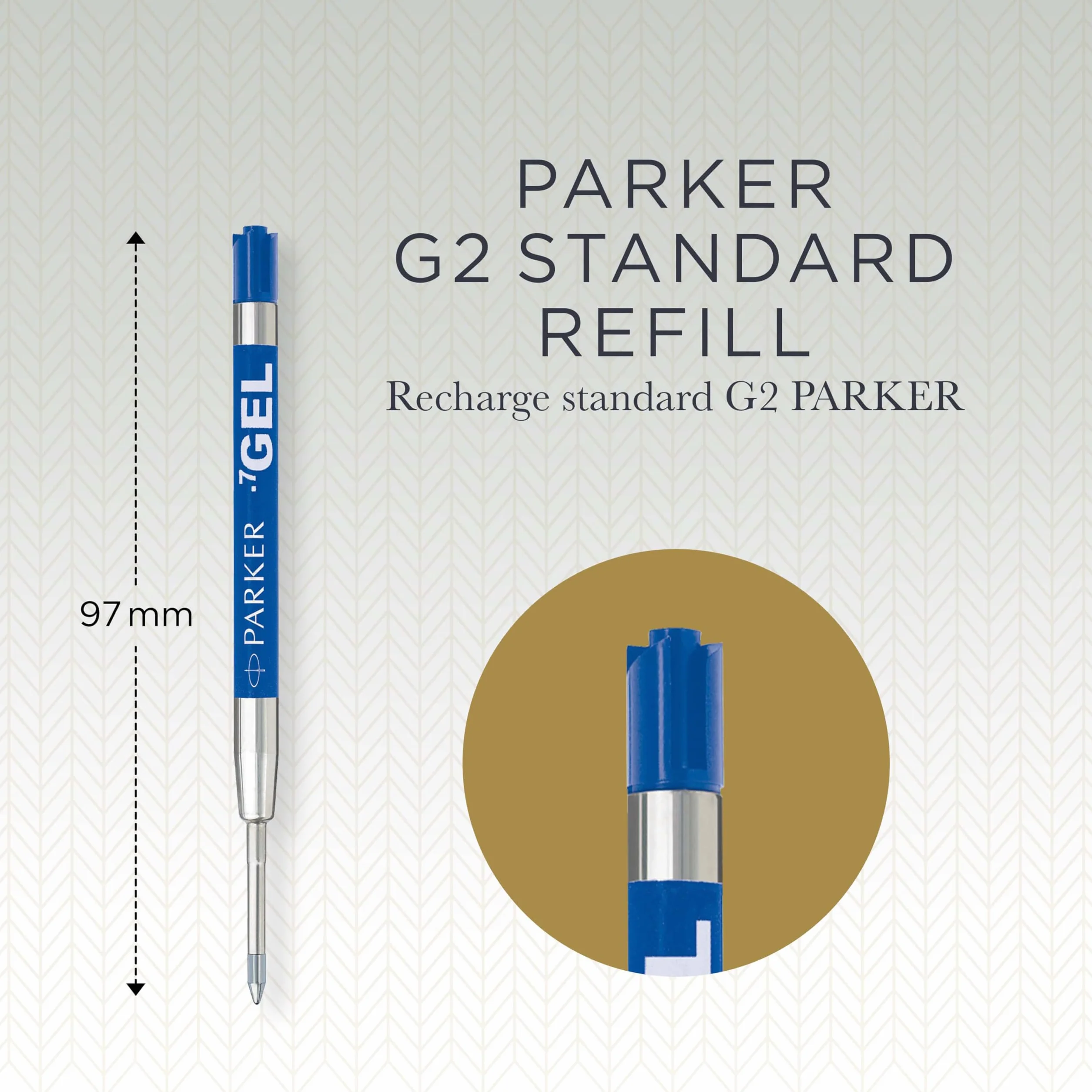 Parker 2136210 Wkłady do Długopisu, Niebieski, 2 sztuki