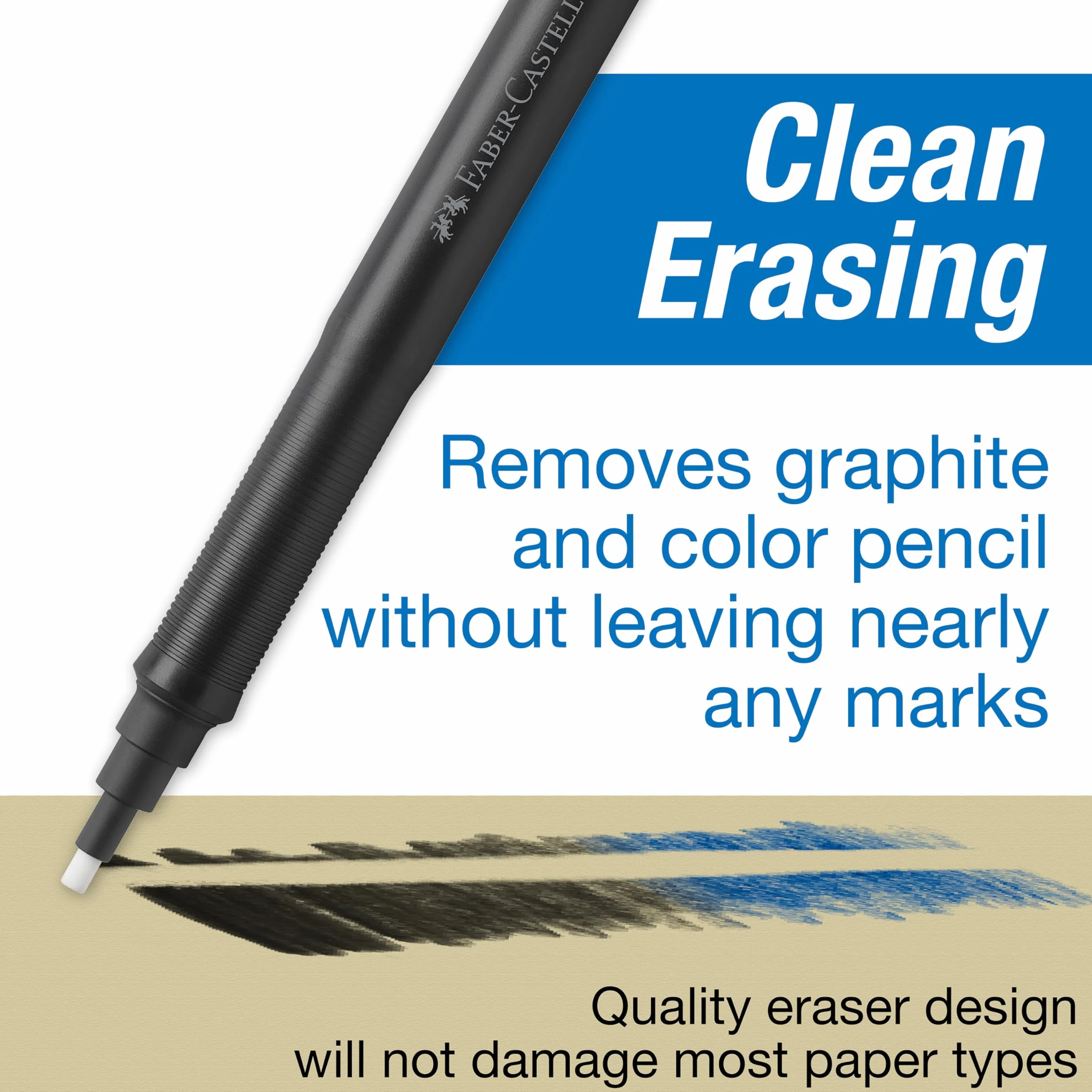 Faber-Castell 185610 Gumka do Mazania, Biały, końcówka 2,5 mm