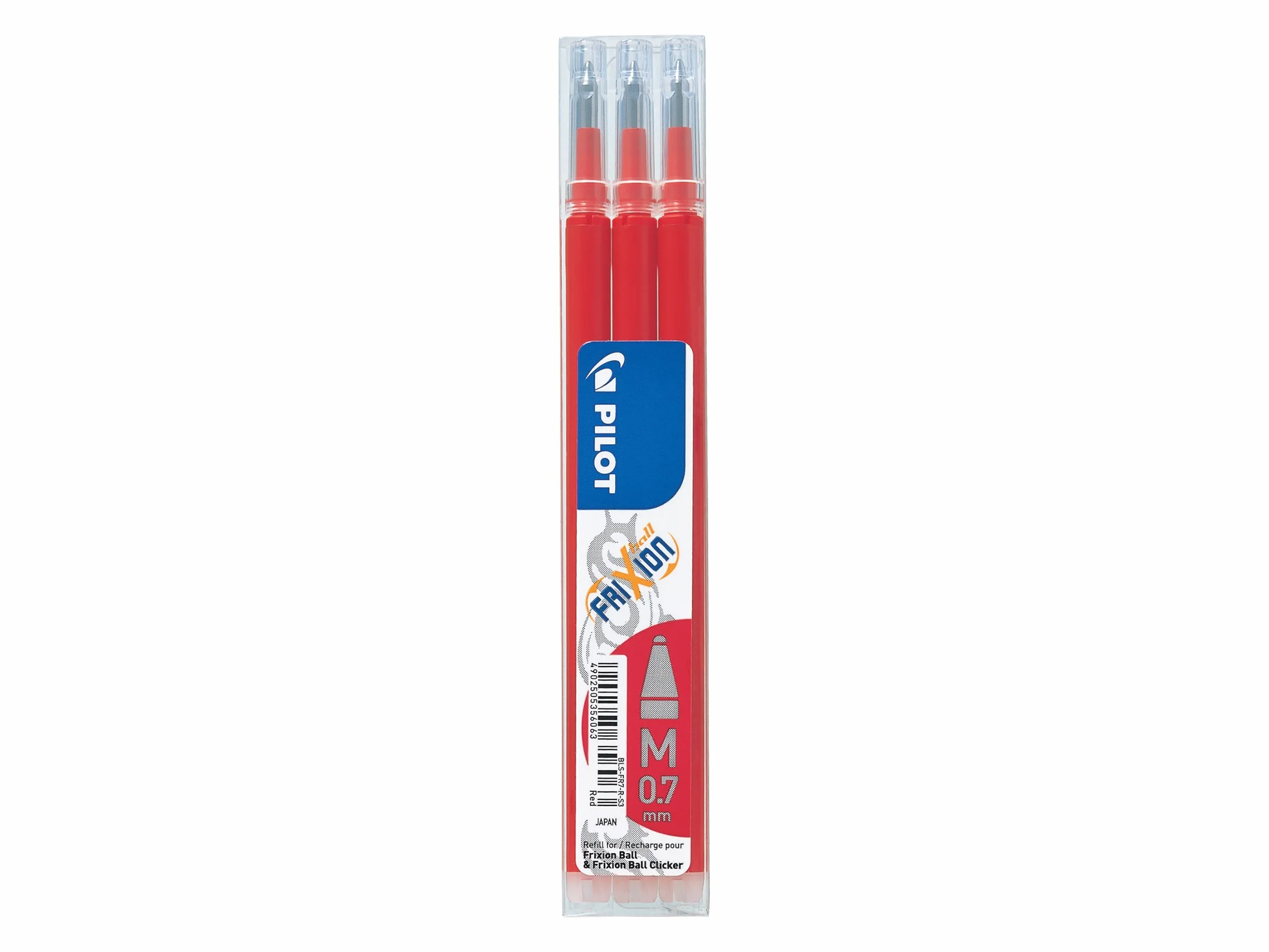 Pilot Wkłady do Frixion ścieralne kulkowe 0,7 mm (3 sztuki) - czerwony pakiet detaliczny