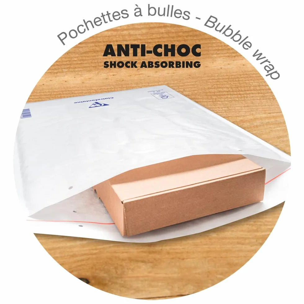 Clairefontaine 7331C – Zestaw 10 białych kopert bąbelkowych 120x210mm – 90g/m²