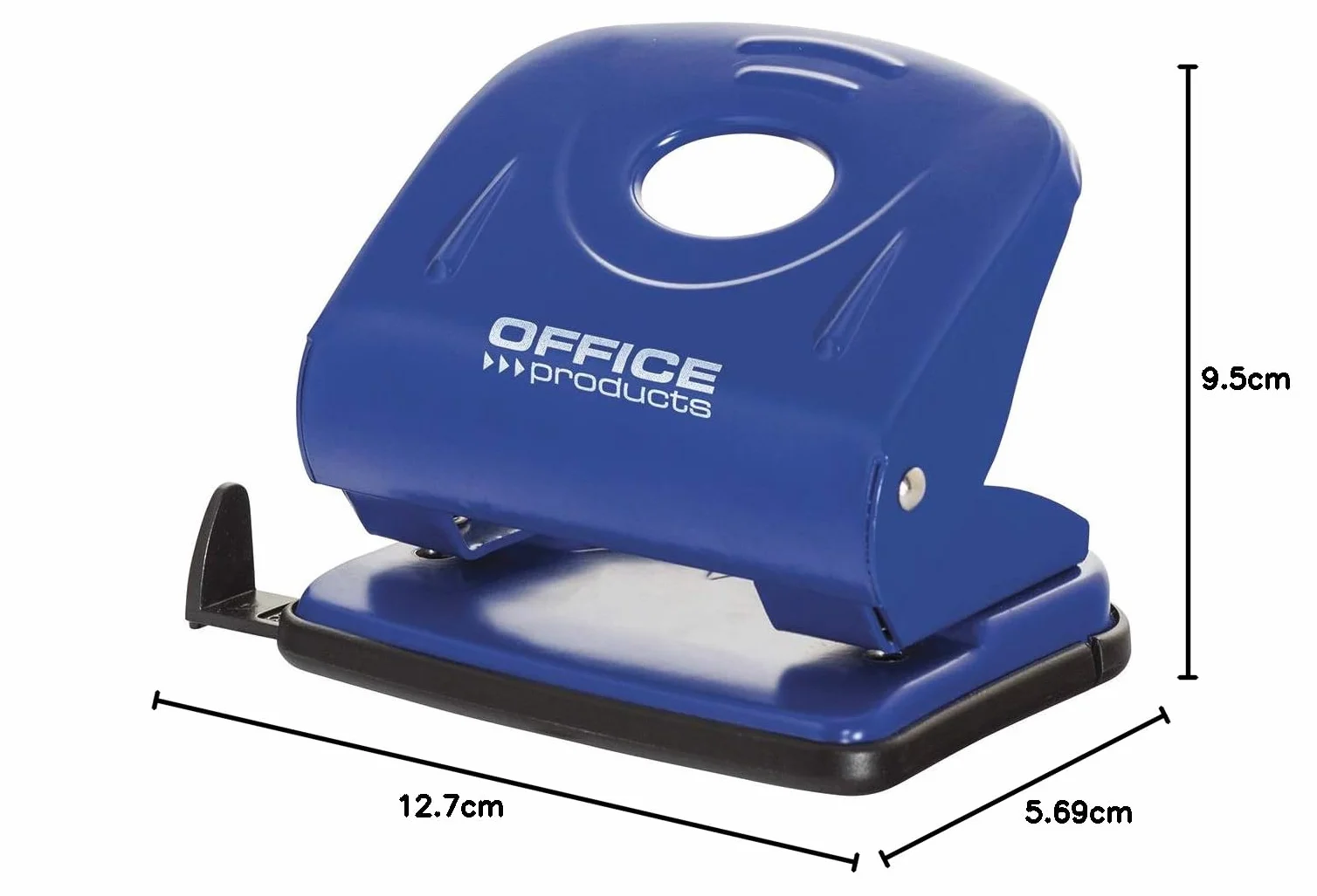Dziurkacz OFFICE PRODUCTS Dziurkuje do 30 Kartek Metal Niebieski/Drobne Akcesoria Biurowe/Typ-Standard/Materiał-Metal/Ilość Kartek-30 / Kolor-Niebieski
