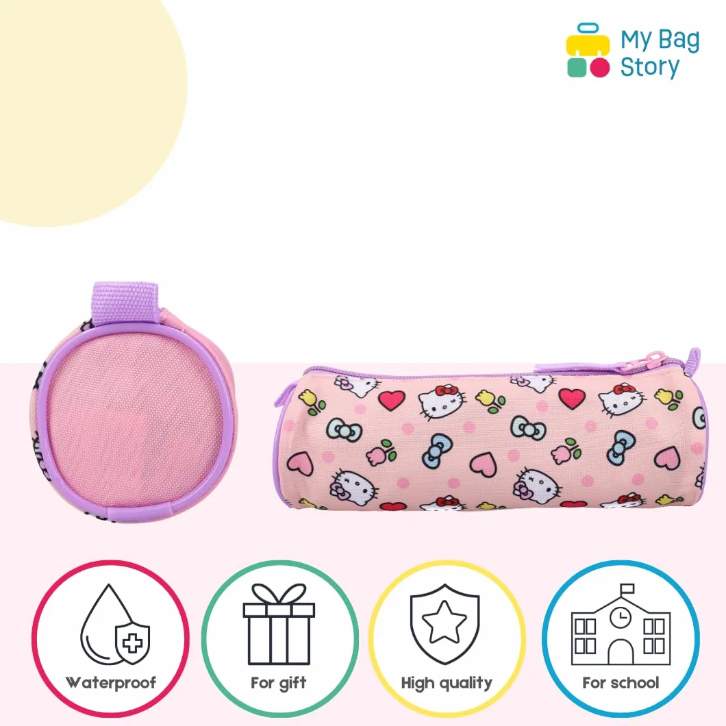 mybagstory Hello Kitty piórnik - piórnik z 1 przegródkami - dla dzieci - szkoła - przedszkole - dziewczynka - rozmiar 21 cm, pomysł na prezent, różowy