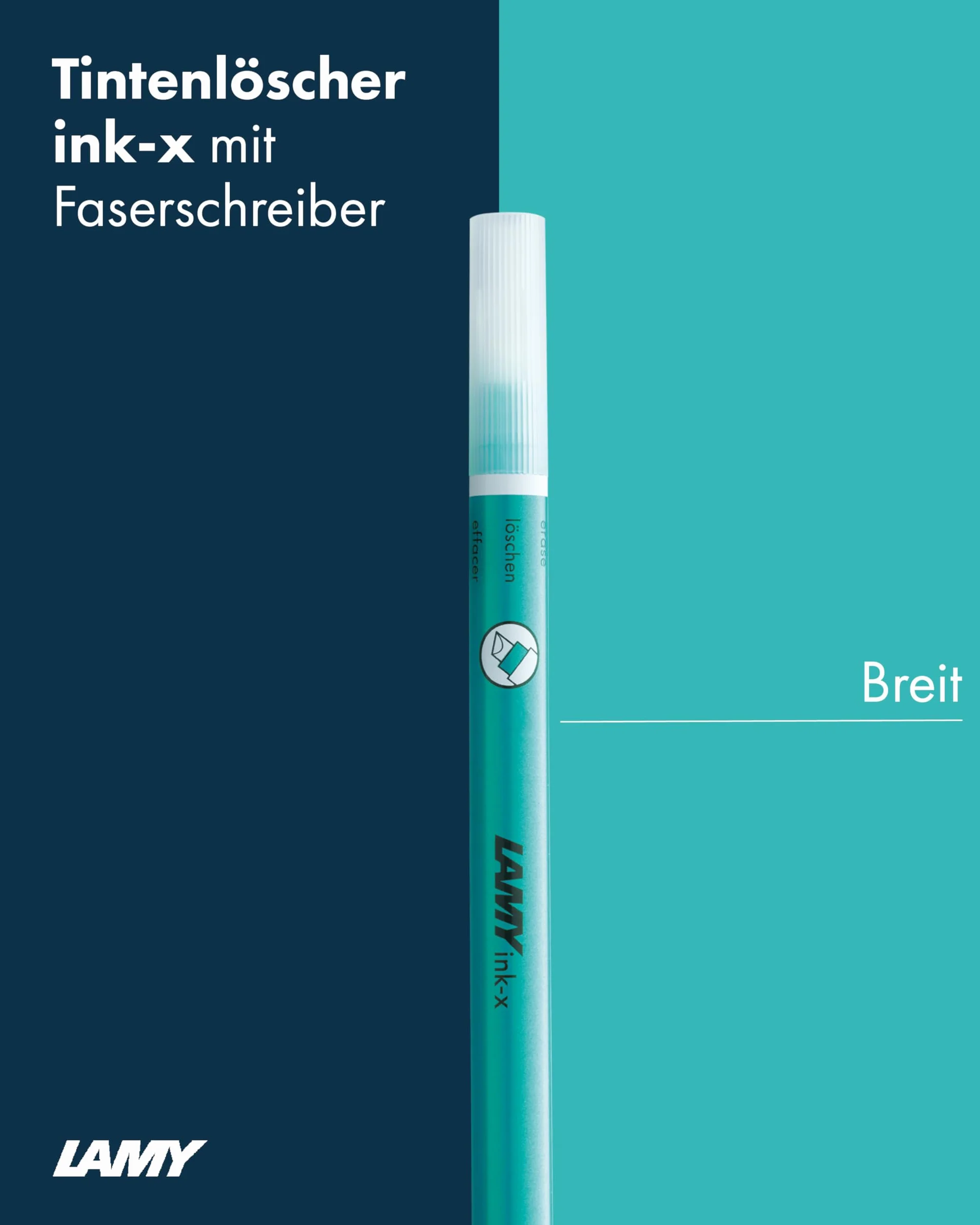 LAMY Zestaw 2 gaśnic atramentowych z tworzywa sztucznego z końcówką do usuwania atramentu i końcówką korekcyjną - wyłącznie do wymazywania atramentu królewskiego błękitu