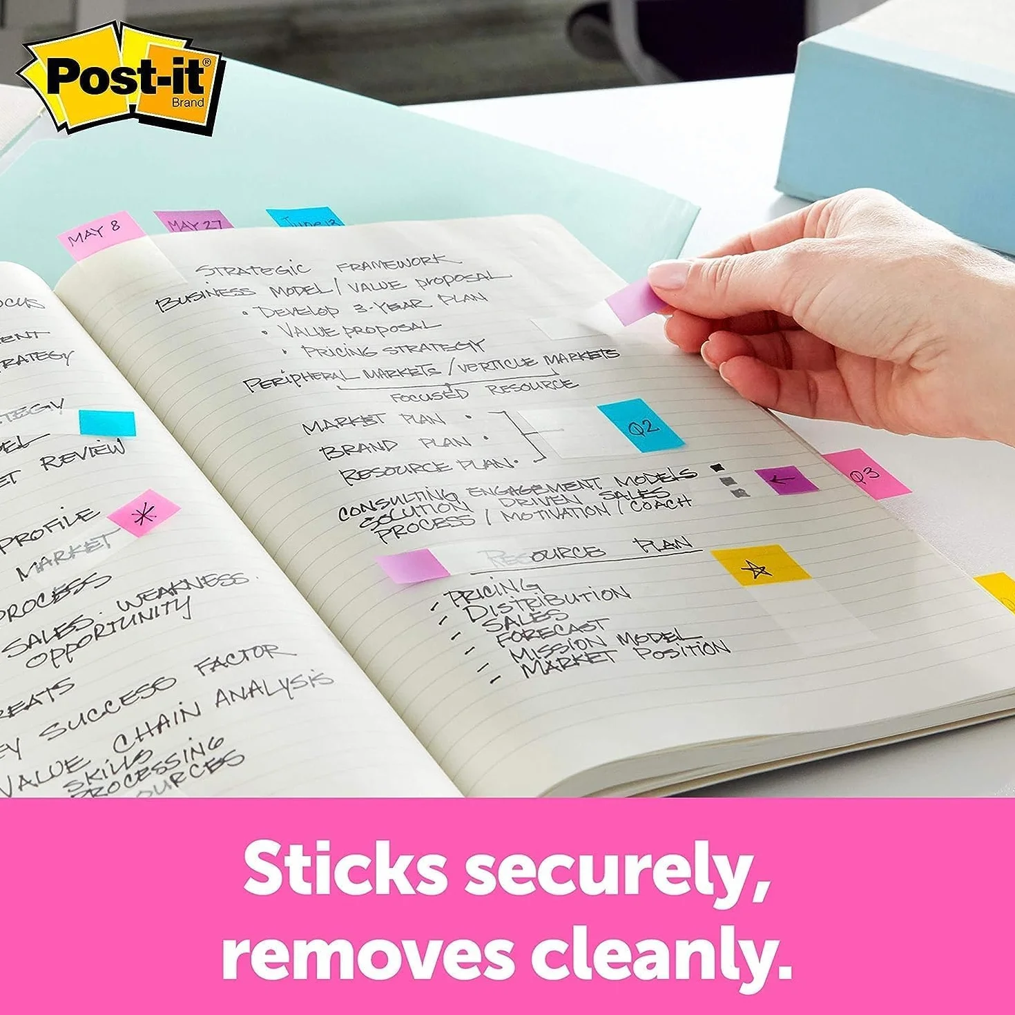 Post-it I680-2 Index 1 dozownik po 50 karteczek (25,4 x 43,2 mm), niebieski