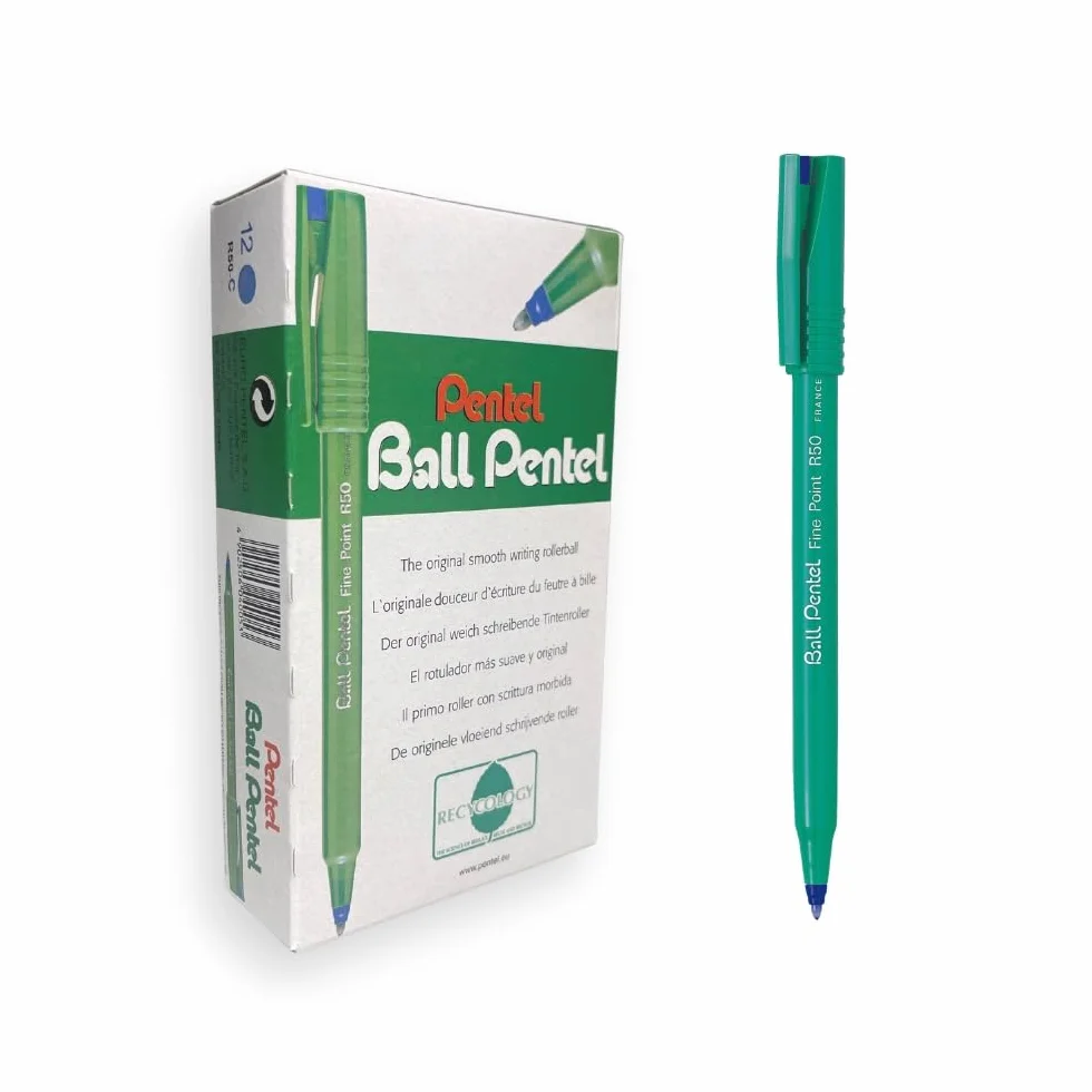 Pentel Pióro kulkowe R50-C "Ball Pentel" 0,4 mm, 12 sztuk, niebieskie