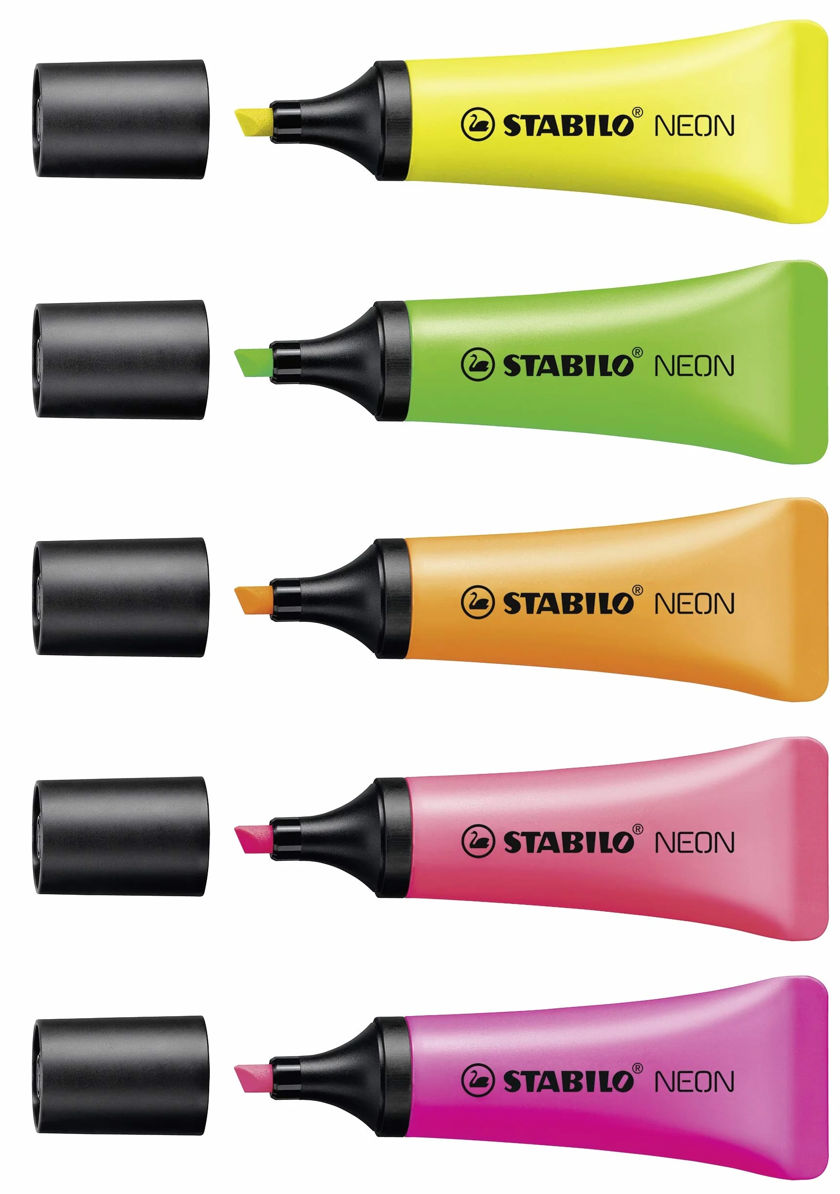 Zakreślacz - STABILO NEON siatka 5 szt. - kolory: żółty, zielony, pomarańczowy, różowy, magenta