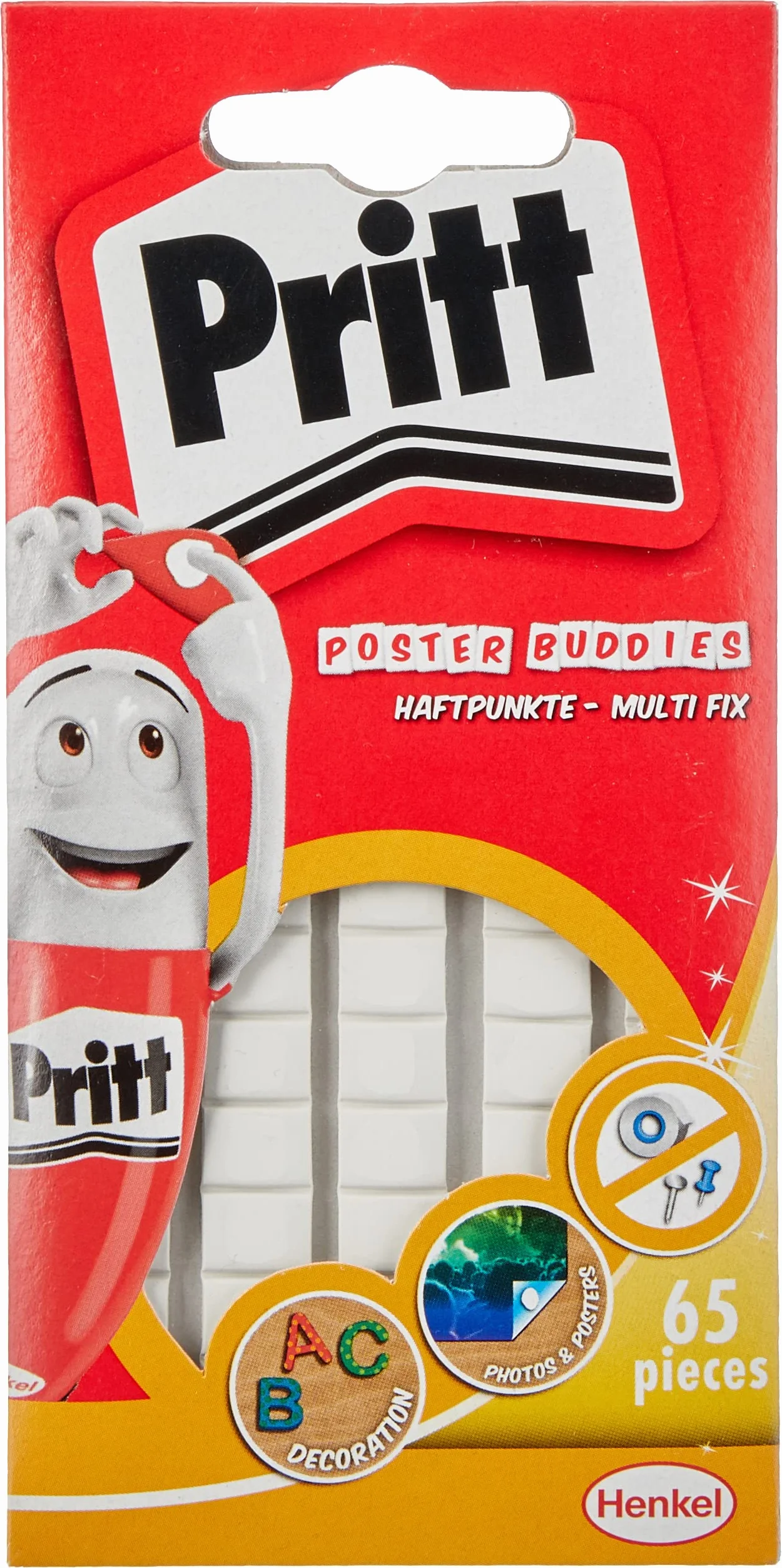 Pritt PGP55 Multi-Fix punkty samoprzylepne, plakat Buddies, 65 sztuk, kolorowe