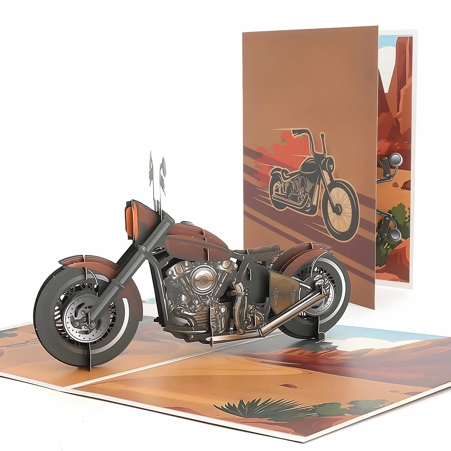 Kartka urodzinowa dla mężczyzny 3D Pop Up – wzór Cruiser z papierem laserowym