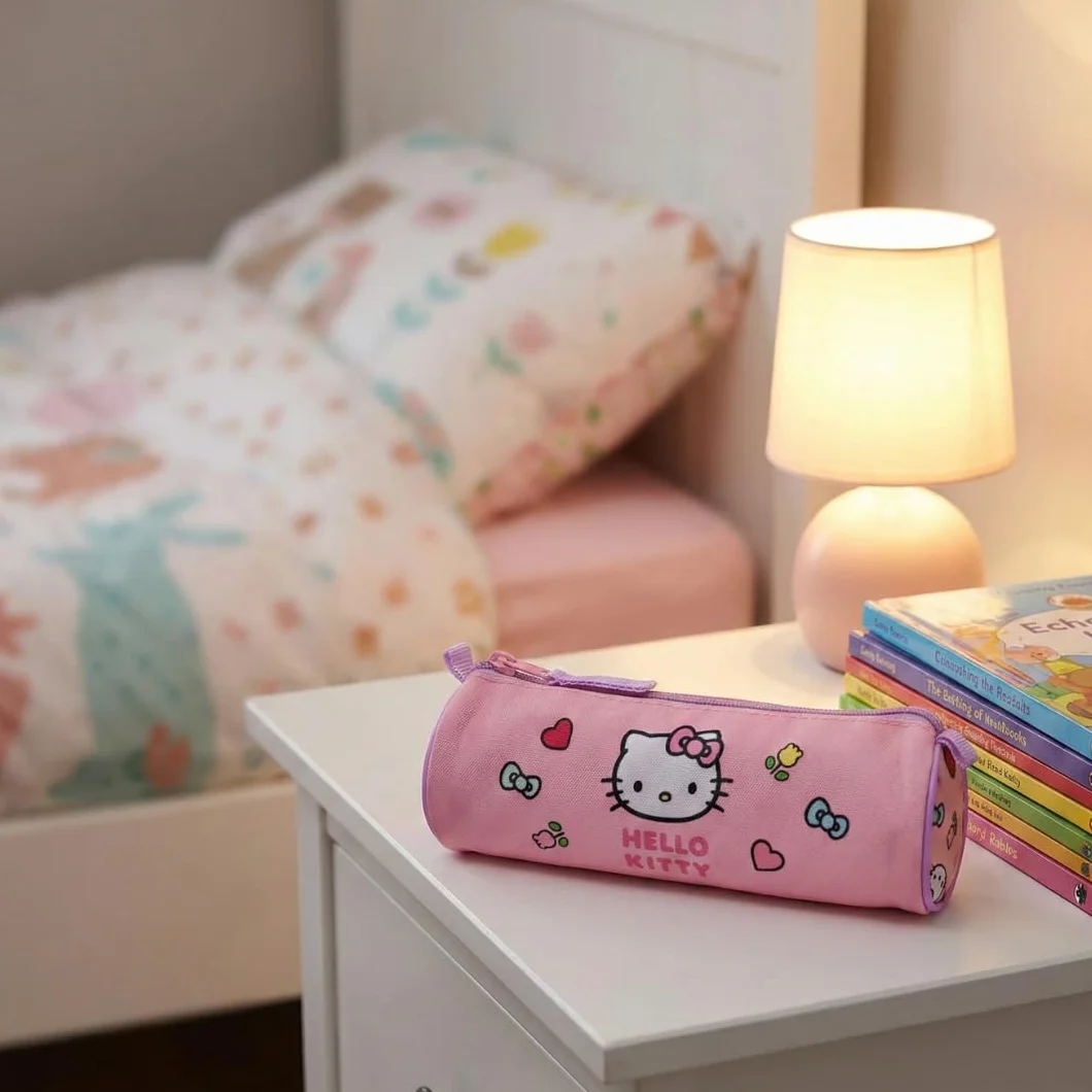 mybagstory Hello Kitty piórnik - piórnik z 1 przegródkami - dla dzieci - szkoła - przedszkole - dziewczynka - rozmiar 21 cm, pomysł na prezent, różowy
