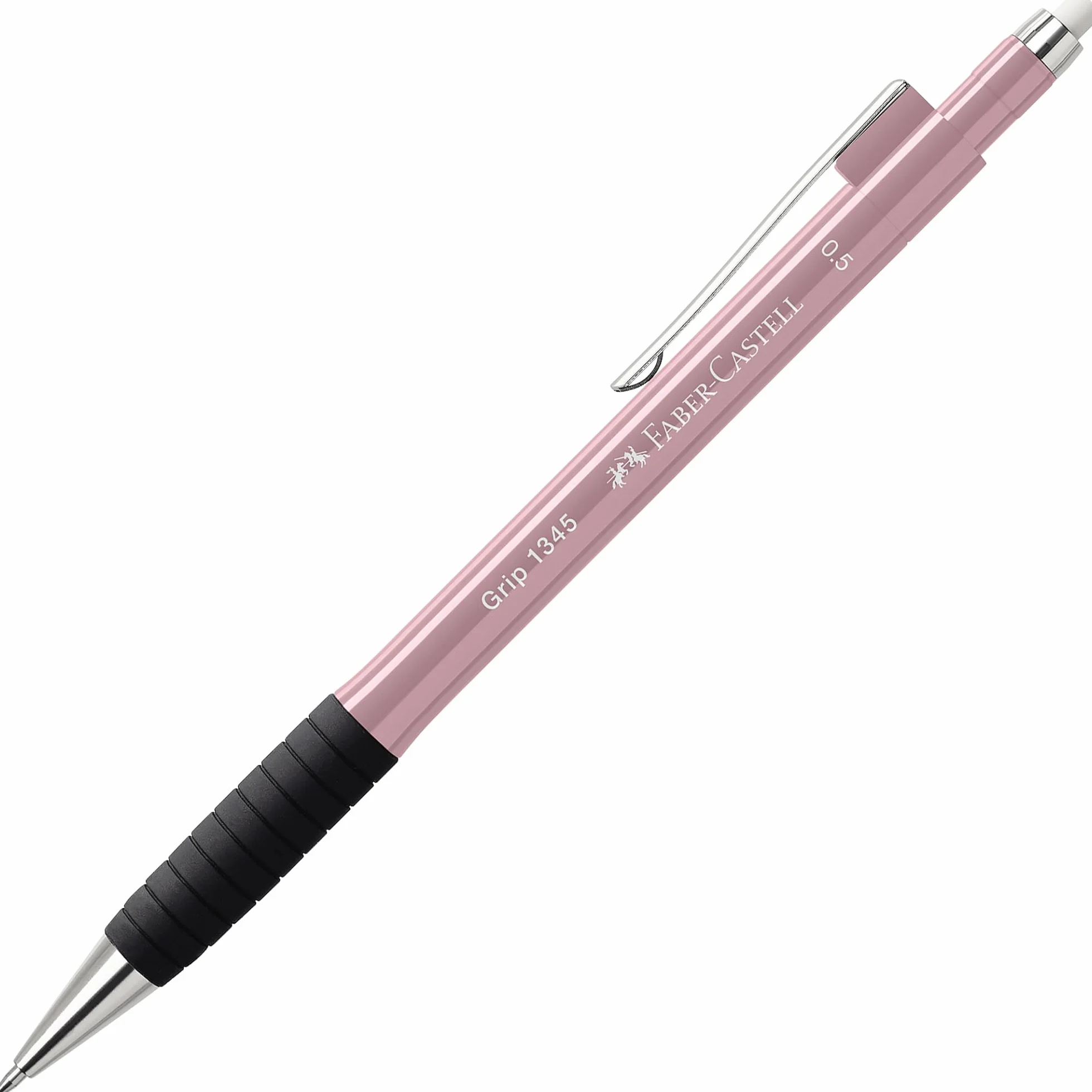 FABER-CASTELL 134527 – ołówek automatyczny GRIP 1345 rose shadows, twardość B, grubość wkładu 0,5 mm, z wbudowaną gumką, 1 sztuka