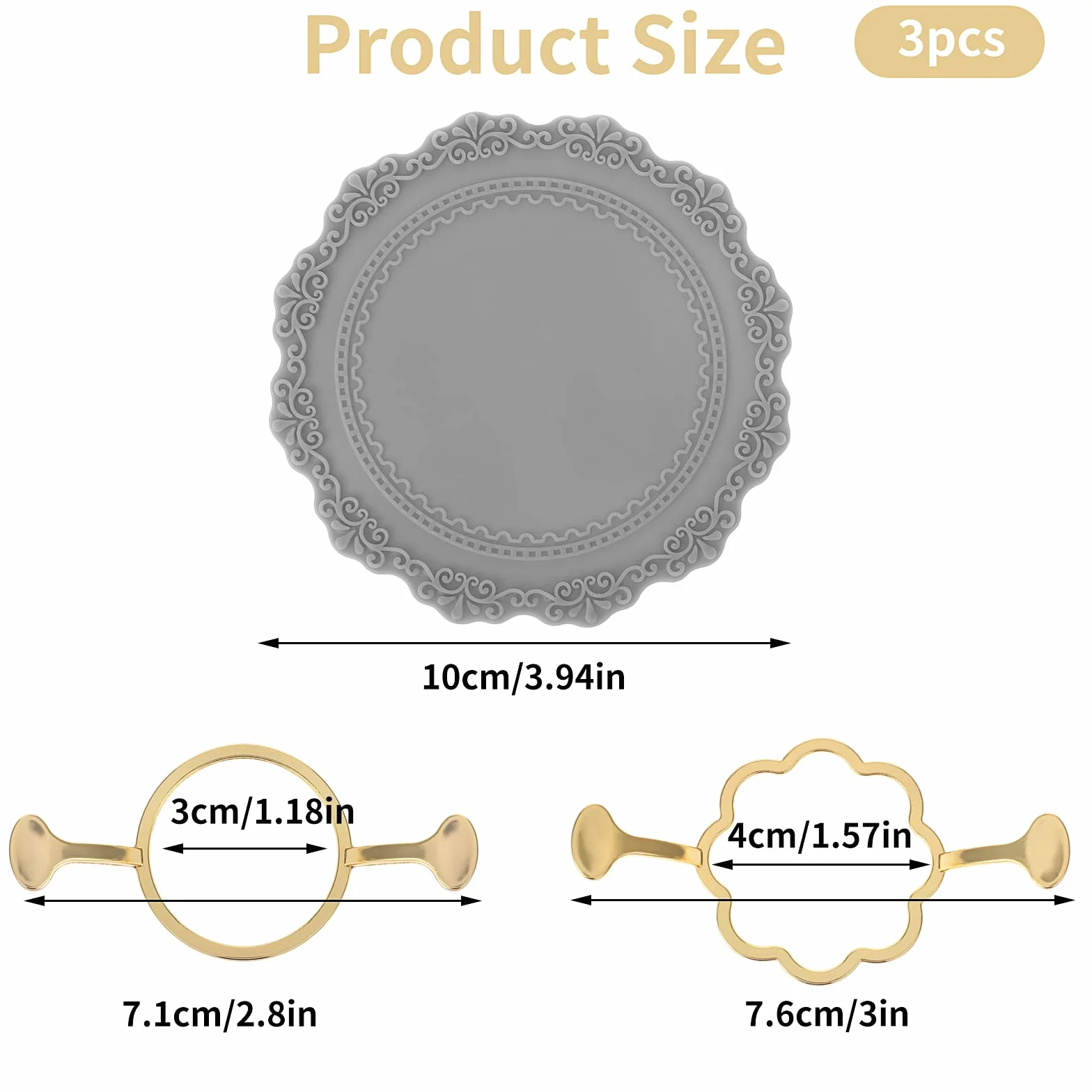 cobee Zestaw stempli woskowych do pieczęci 3,5 cm, 2 szt. form do pieczęci z silikonową matą do woskowania, do pakowania prezentów, dekoracji, kopert, zaproszeń ślubnych, okrągłych, kwiatowych