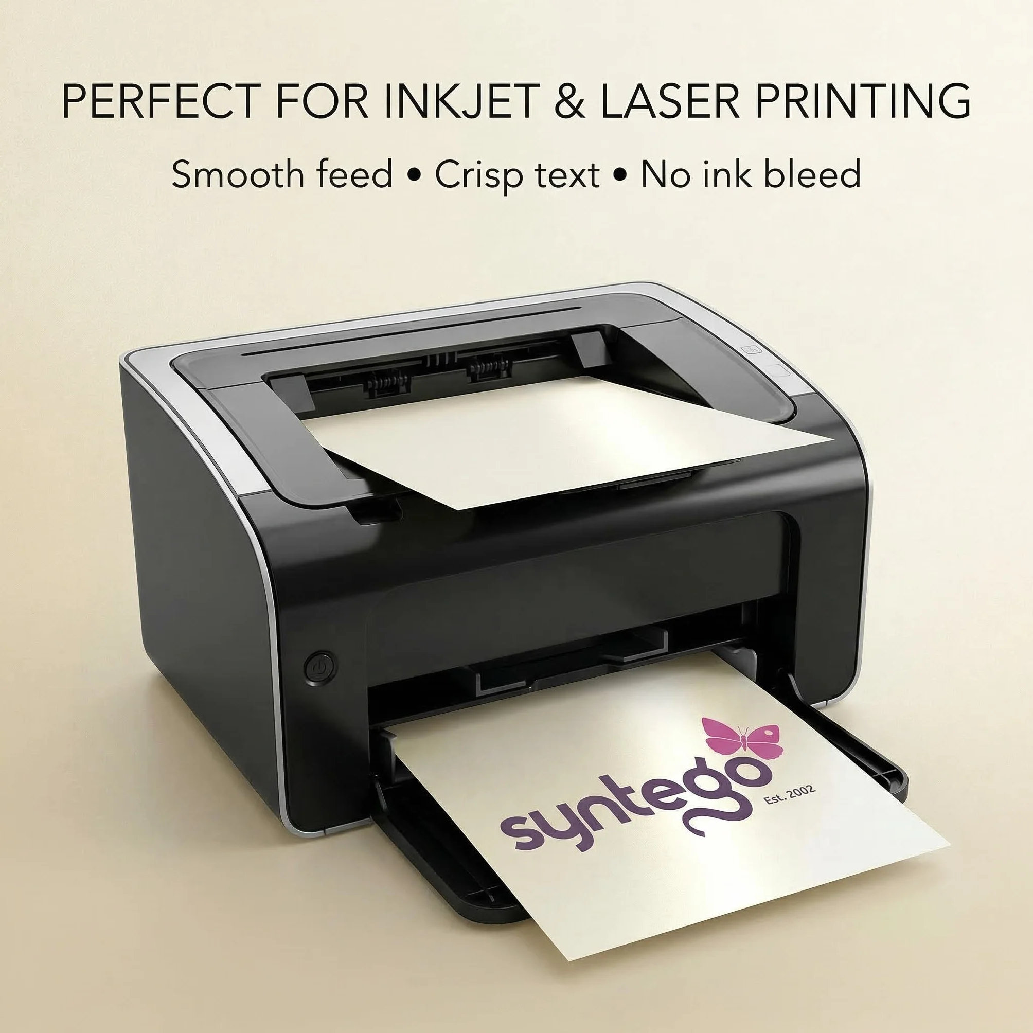 Syntego Dwustronny papier perłowy A4 o gramaturze 120 g/m² nadaje się do drukarek atramentowych i laserowych 10 (złoty, biały)