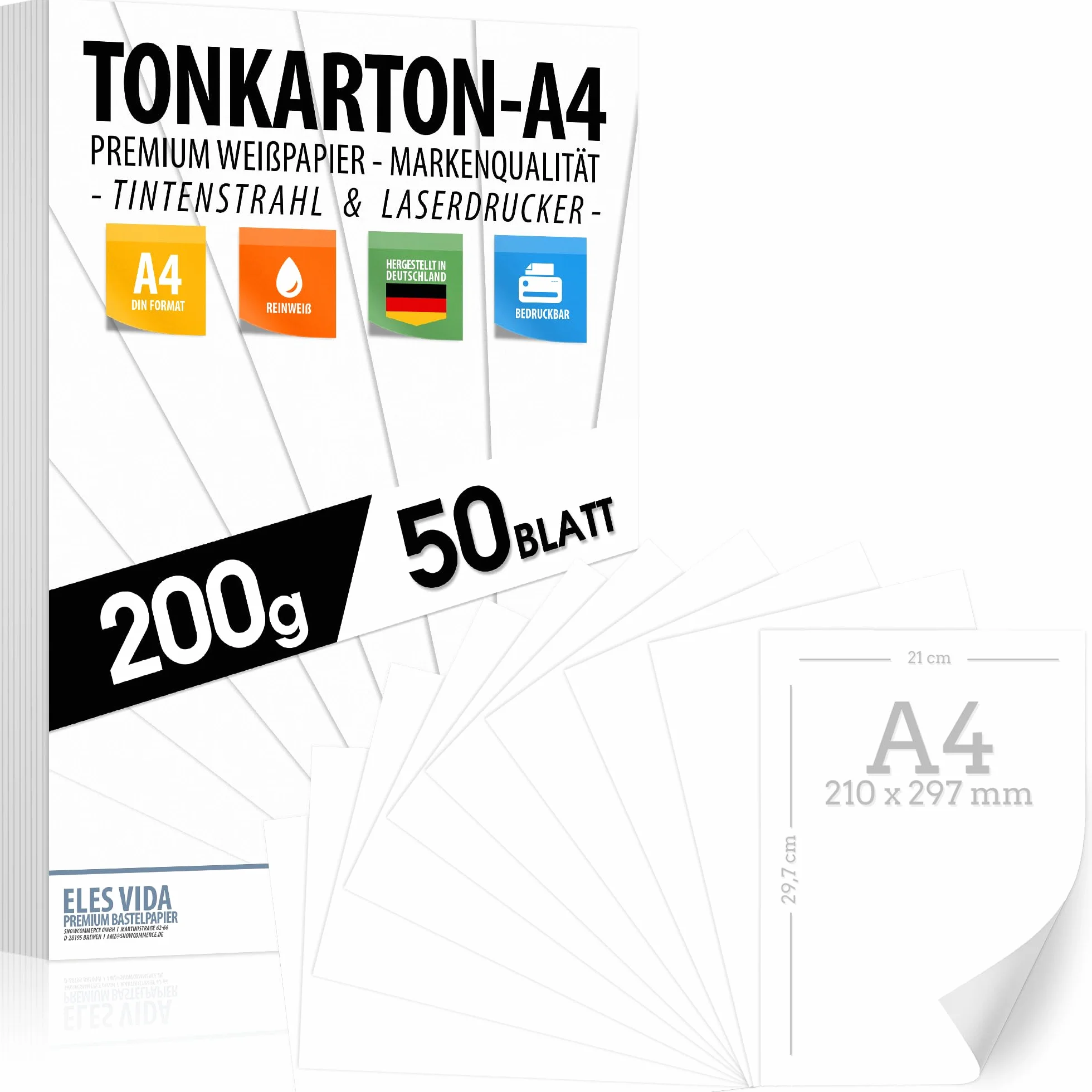 Papier fotograficzny DIN A4 200 g/m² biały matowy 50 arkuszy