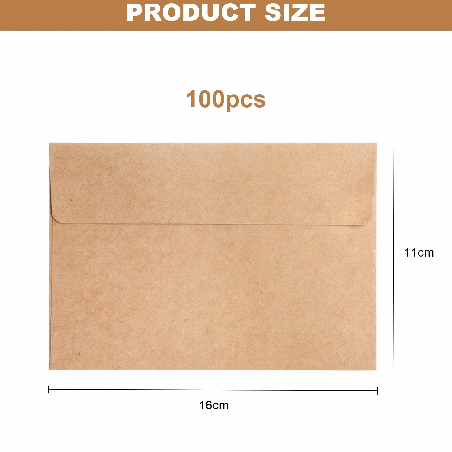 100 kopert C6, gruby papier 114 x 162 mm, bez okienka, brązowe i przyjazne dla środowiska, samoprzylepne, ze zdejmowanym paskiem