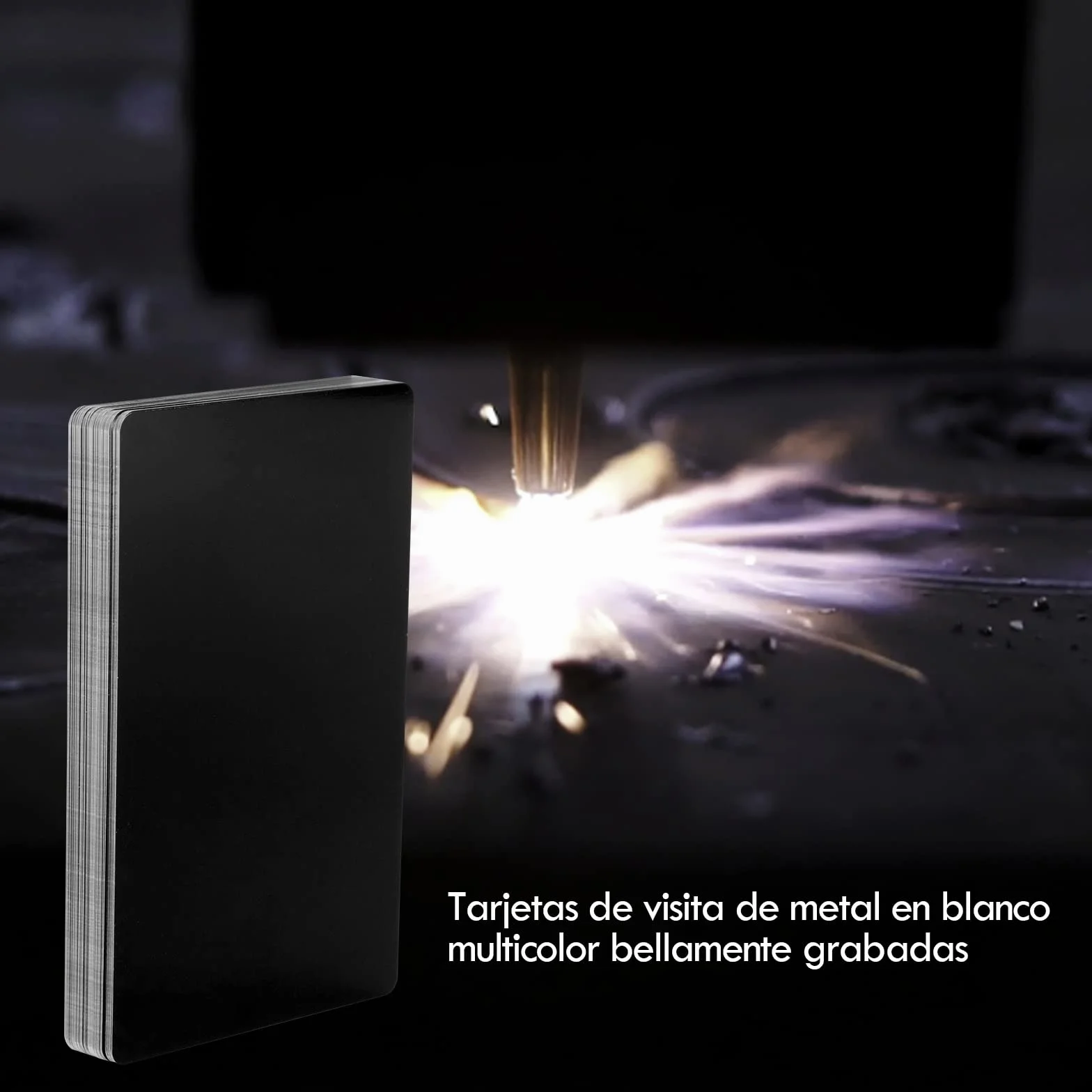 Nikou Metalowe Wizytówki 50 szt. Grawerowane Laserowo Puste Znaki (Czarne)
