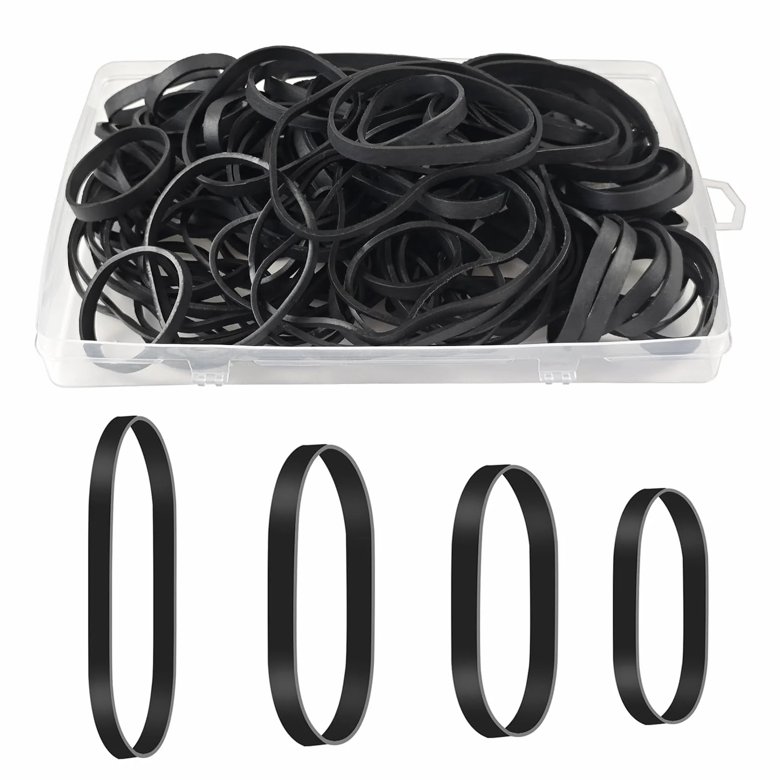100 sztuk gumowych taśm mocnych i szerokich – 4 rozmiary (5/6/8/12 cm) – gumowe pierścienie Heavy Duty, odporne na warunki atmosferyczne, do przemysłu, na kemping, do domu, szkoły, biura