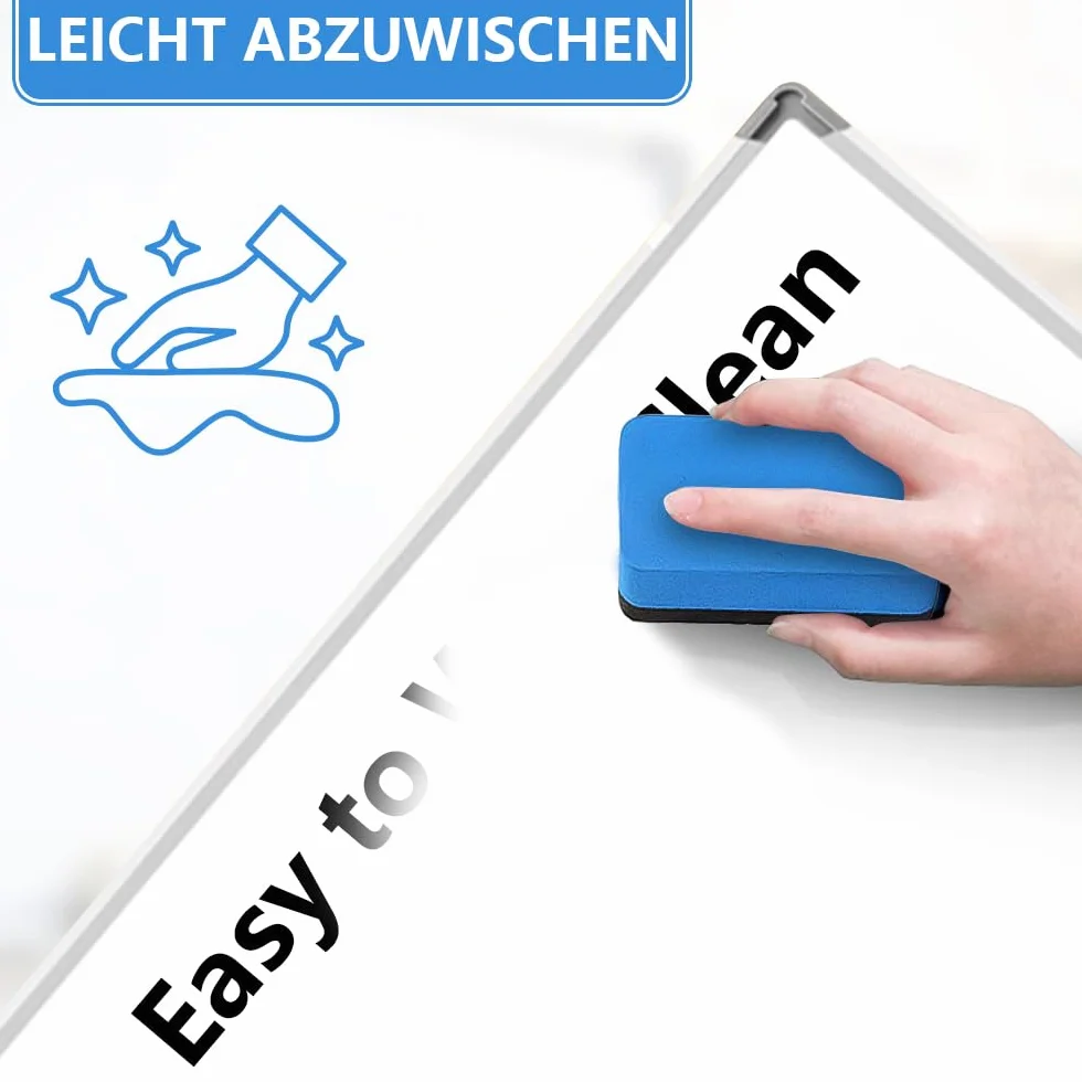 Gąbka do suchościeralnej tablicy suchościeralnej, z silnym magnesem, do małych i dużych tablic suchościeralnych, akcesoriów biurowych/szkolnych (niebieska)