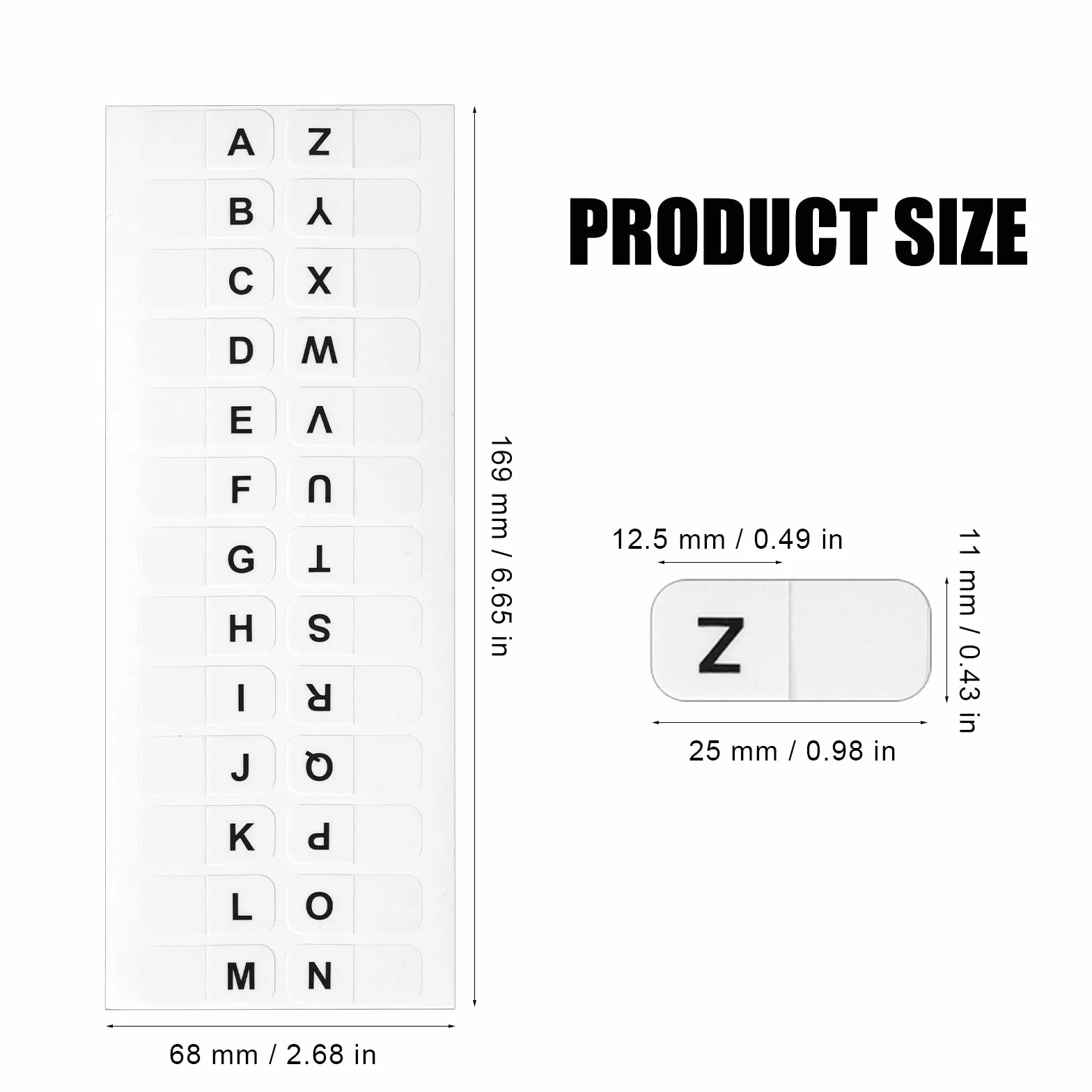 416 sztuk Zakladki z Literami a-z Naklejki, Samoprzylepne Zakladki Indeksowe a-z Przezroczyste Lepkie Alfabetyczne Zakladki do Segregatorów Szkola Biuro (Bialy)