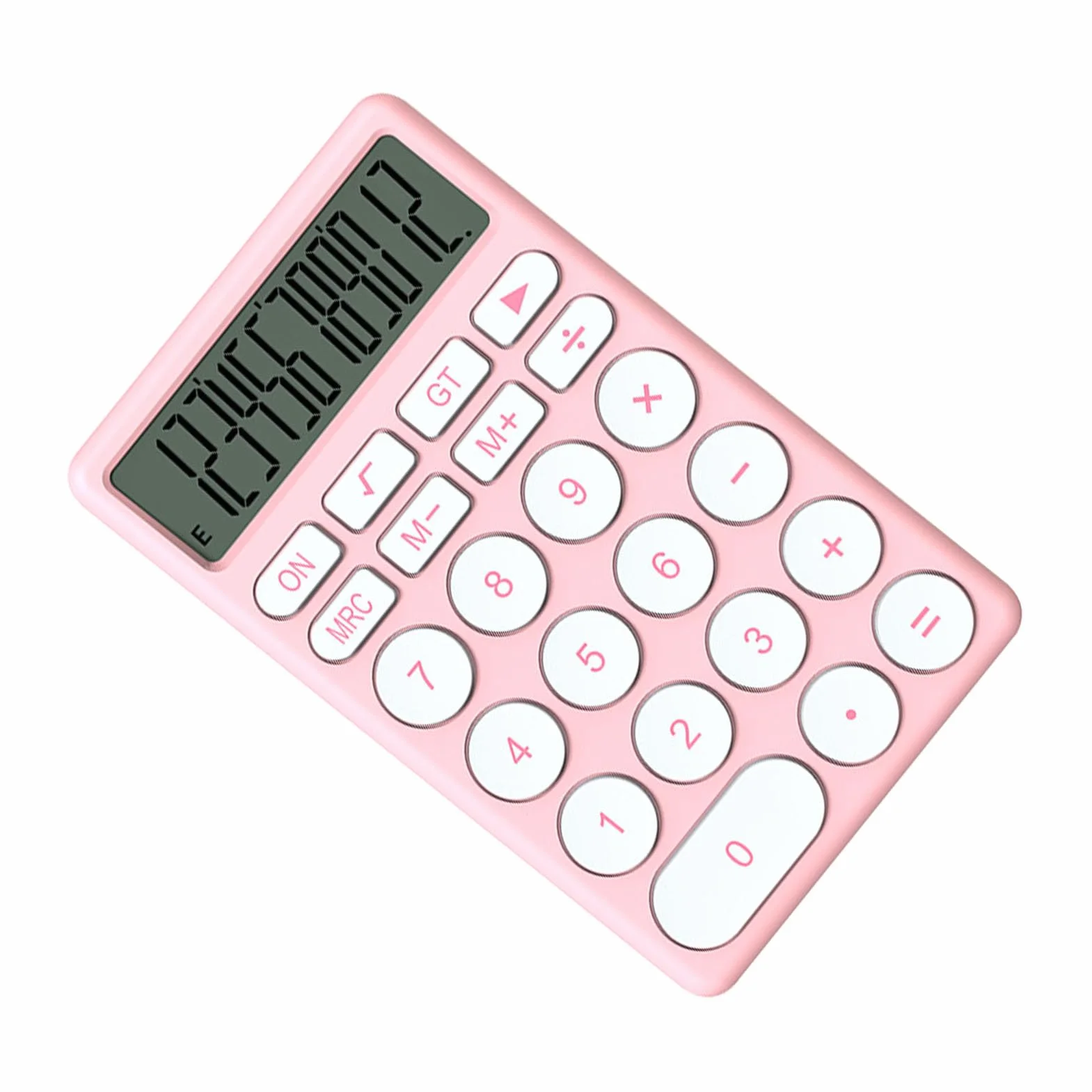 Luqeeg Mały Kalkulator Rozmiar Kieszonkowy, Ręczny Wielofunkcyjny Elektroniczny Kalkulator Kreskówek z Dużym Ekranem do Biura, Szkoły, Domu, Biznesu (PINK)