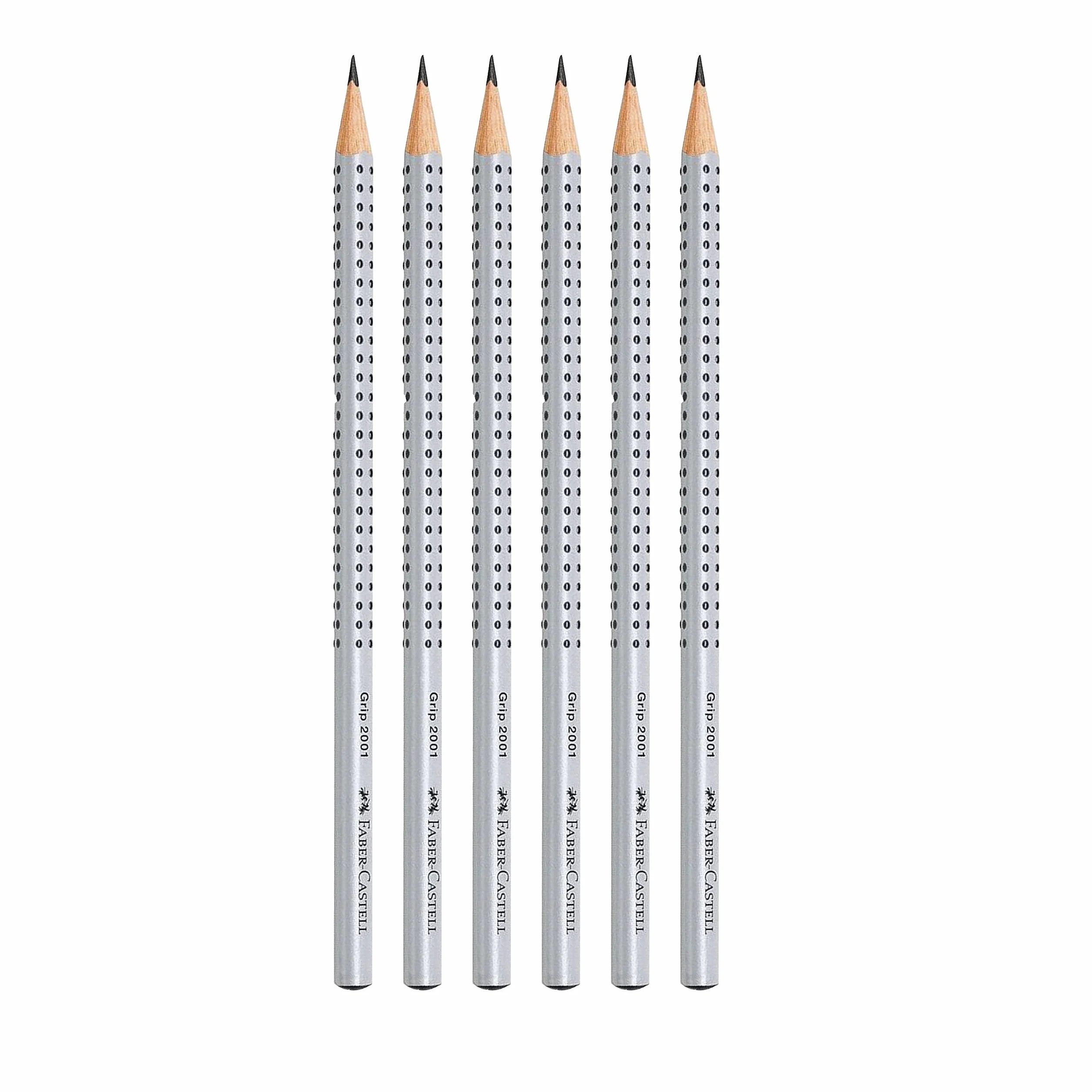 Faber-Castell Ołówek Grip 2001 HB 6 sztuk srebrny