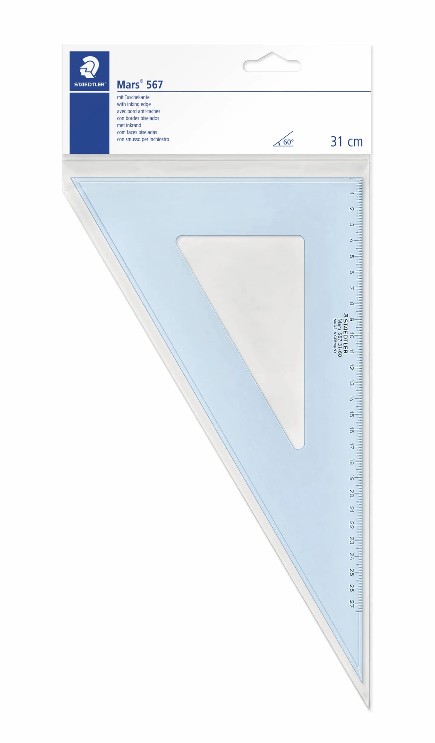 Staedtler Mars 567 31-60 zestaw kwadratowy 32 cm 60/30 stopni - niebieski