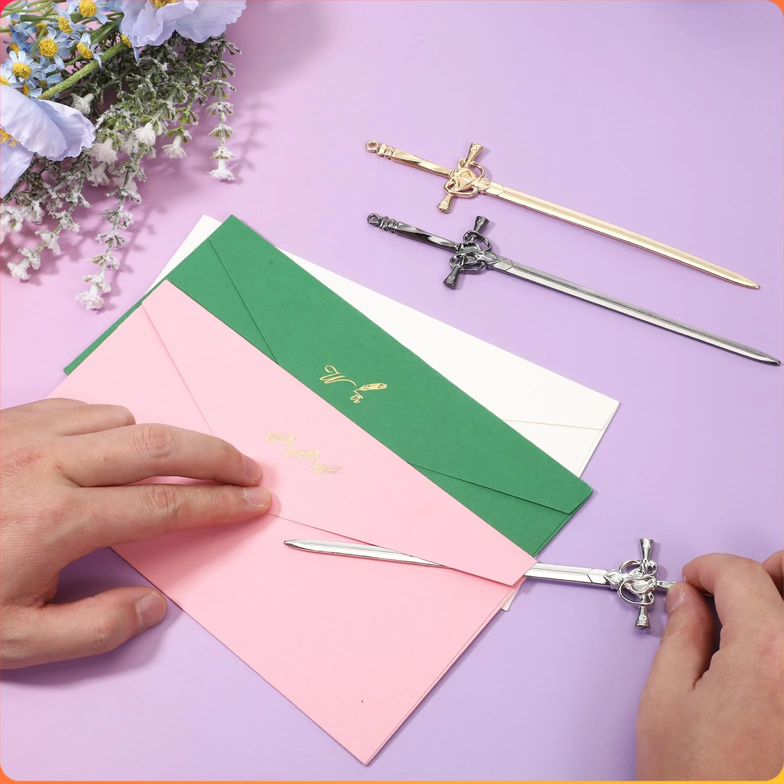 Otwieracz do listów ze stali nierdzewnej z ergonomicznym uchwytem, narzędzie do otwierania poczty